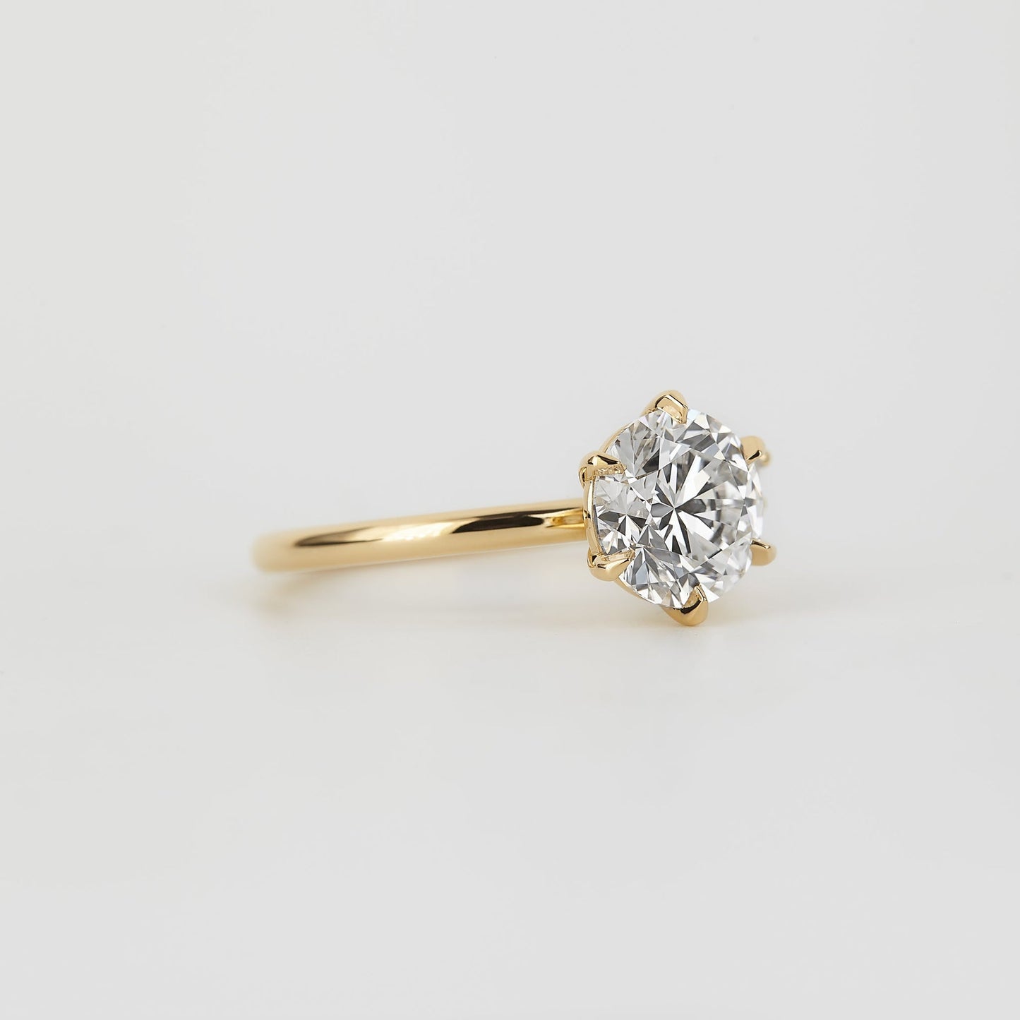 Round Lab-Grown Diamond Asymmetric Pear Accent Engagement Ring