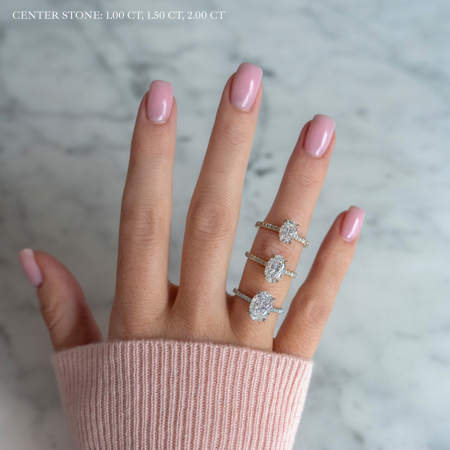 Oval Lab Grown Diamond Engagement Ring with Micro-Pavé Band – Four Prong Setting | NYX Jewel