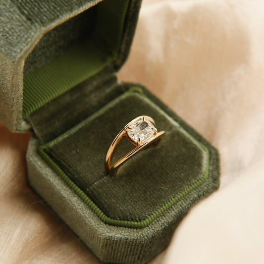 Cushion Lab-Grown Diamond Bypass Tension Engagement Ring