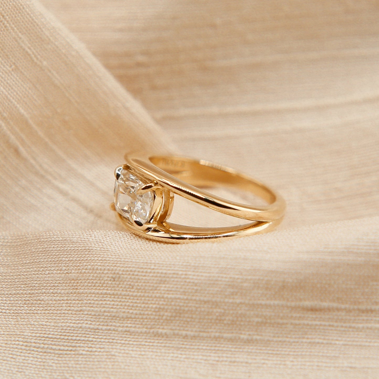 Cushion Lab-Grown Diamond Bypass Tension Engagement Ring