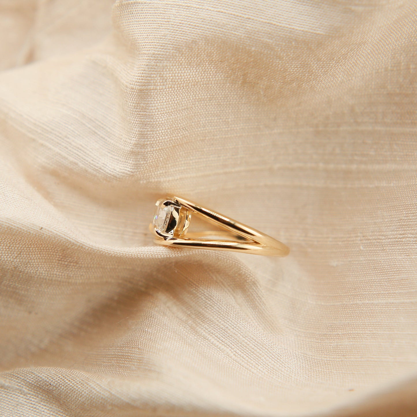 Cushion Lab-Grown Diamond Bypass Tension Engagement Ring