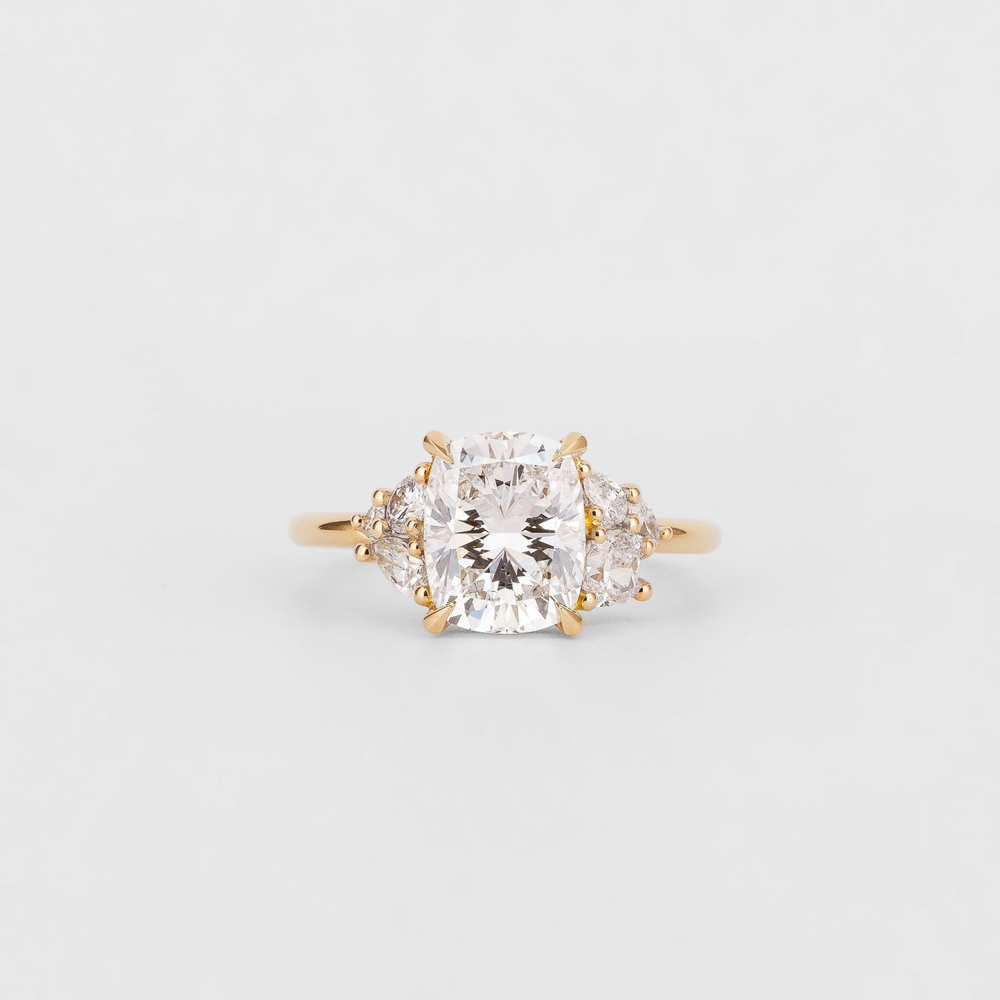 Cushion Lab-Grown Diamond Marquise Cluster Engagement Ring