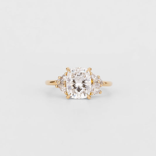 Cushion Lab-Grown Diamond Marquise Cluster Engagement Ring