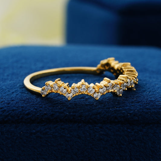 Chevron Lab Grown Diamond Wedding Band