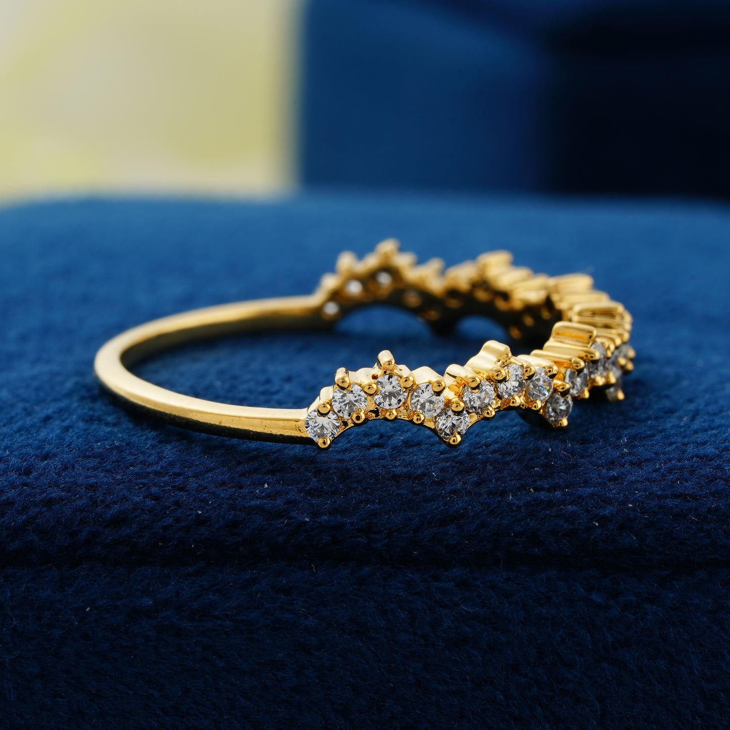 Chevron Lab Grown Diamond Wedding Band