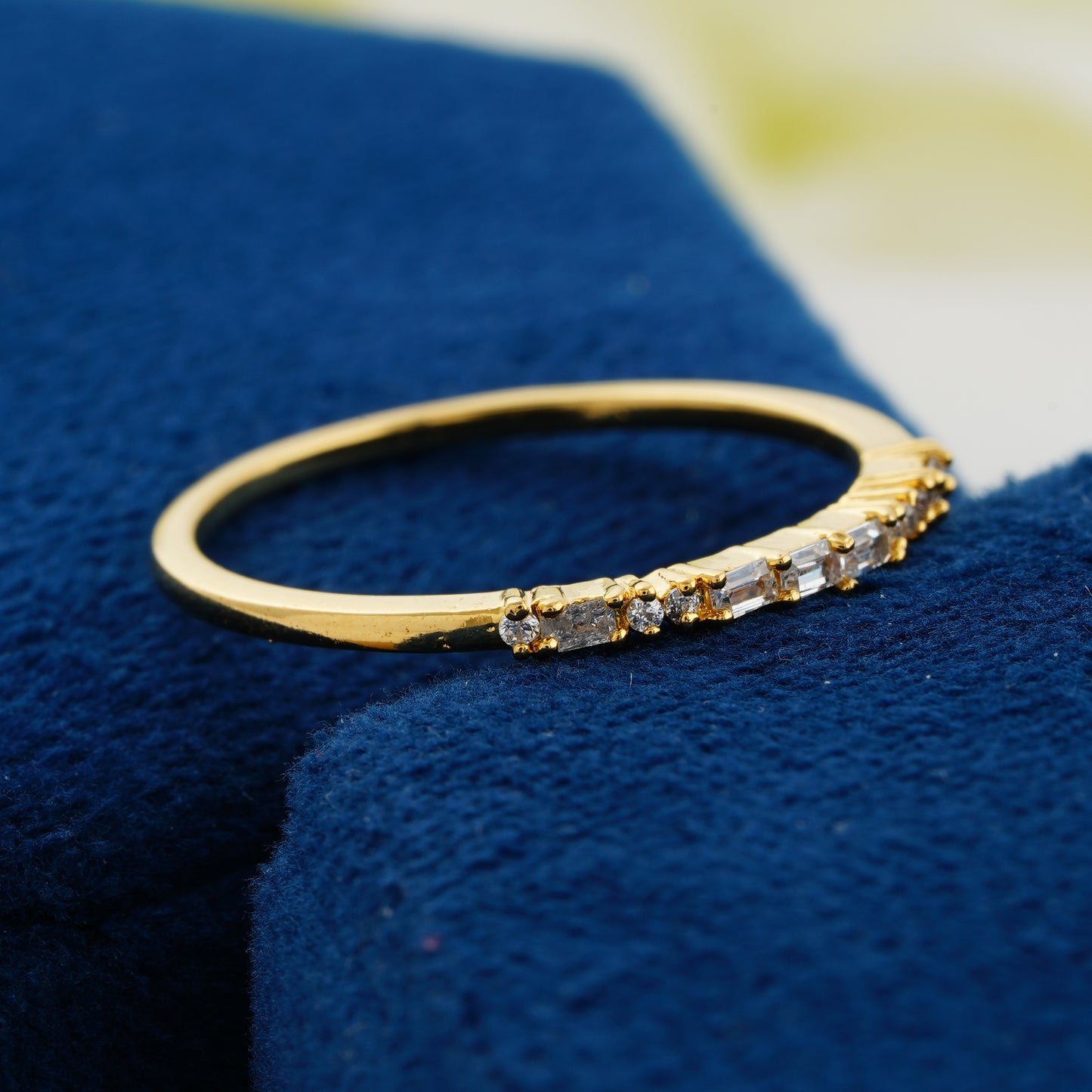 0.12 CT Classic Stackable Baguette & Round Lab Grown Diamond Wedding Band