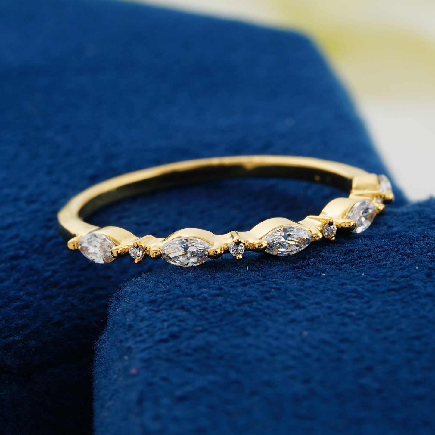 Marquise & Round Alternating Lab Grown Diamond Wedding Band