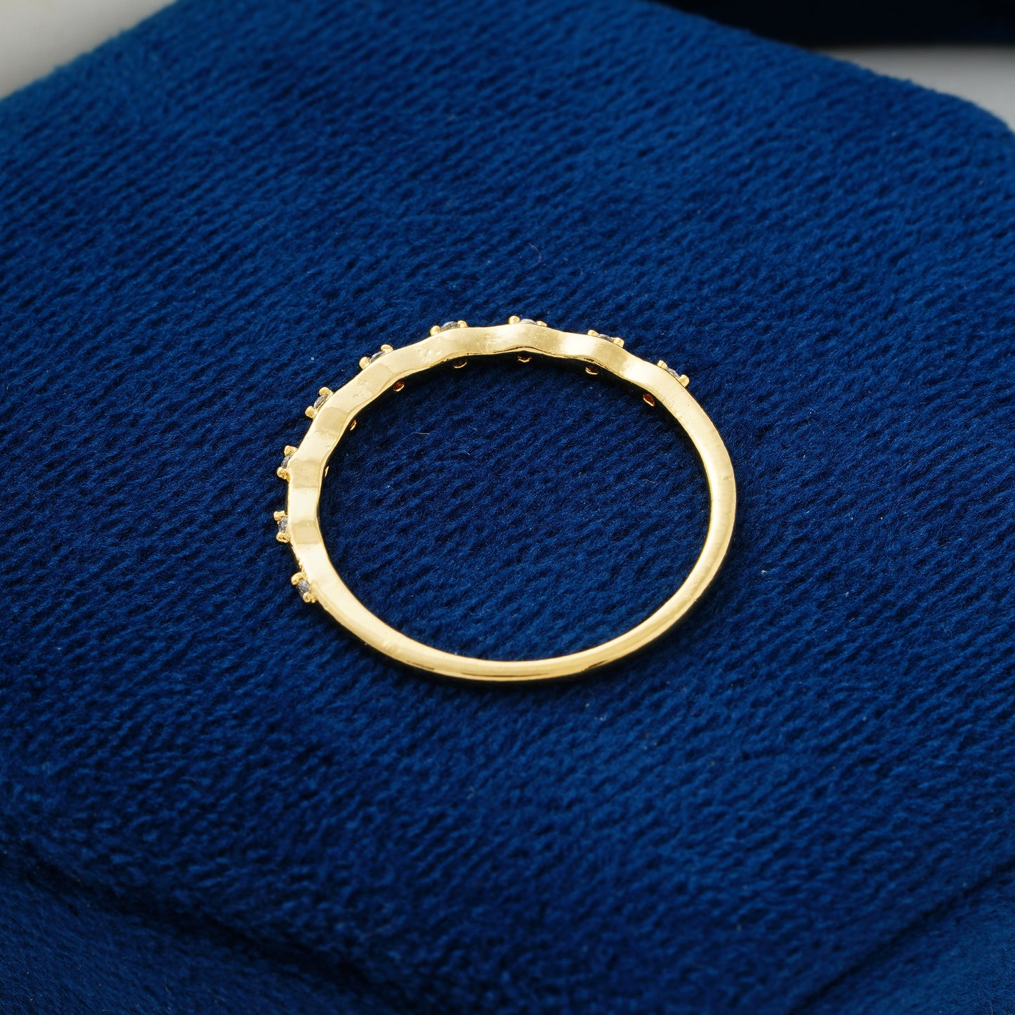 Curved Dainty Lab Grown Diamond Wedding Band