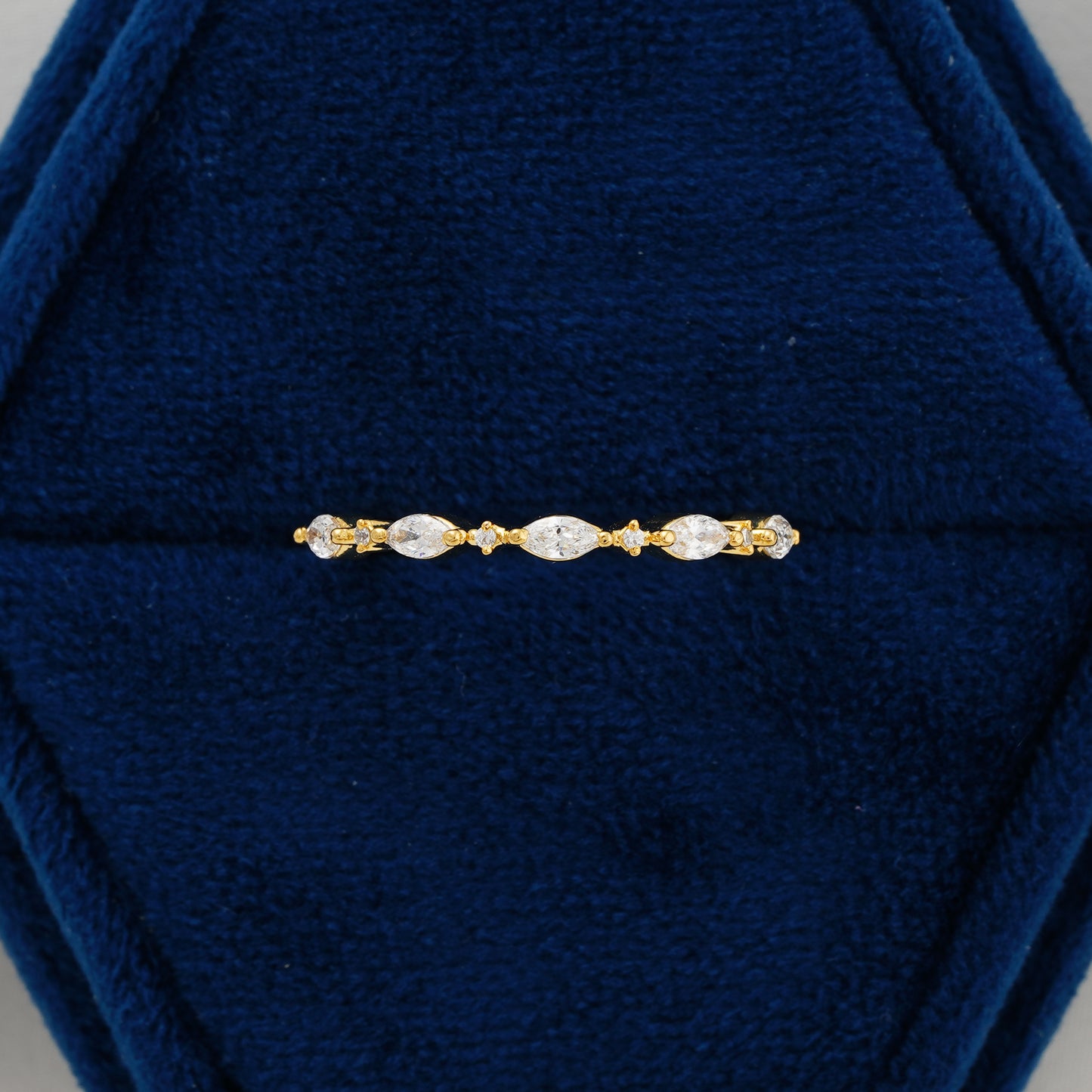 Marquise & Round Alternating Lab Grown Diamond Wedding Band