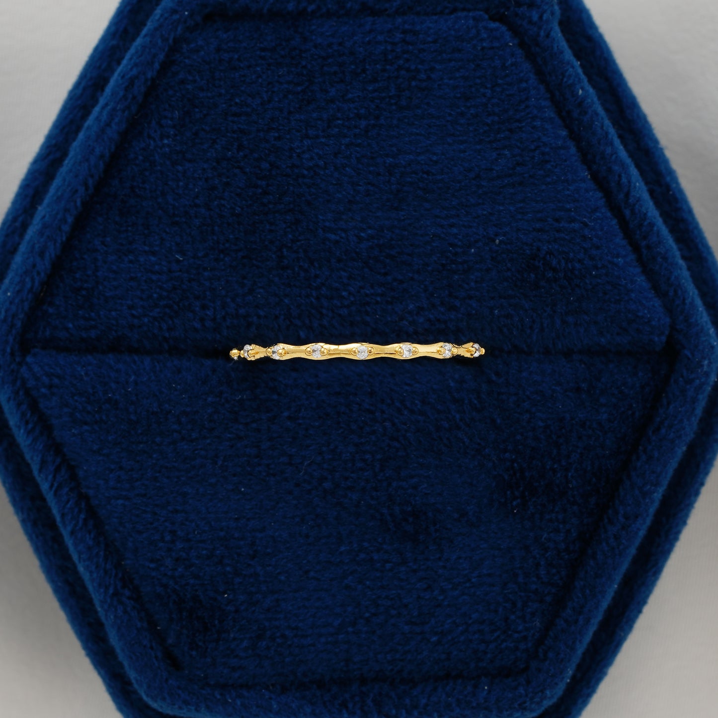 Curved Dainty Lab Grown Diamond Wedding Band