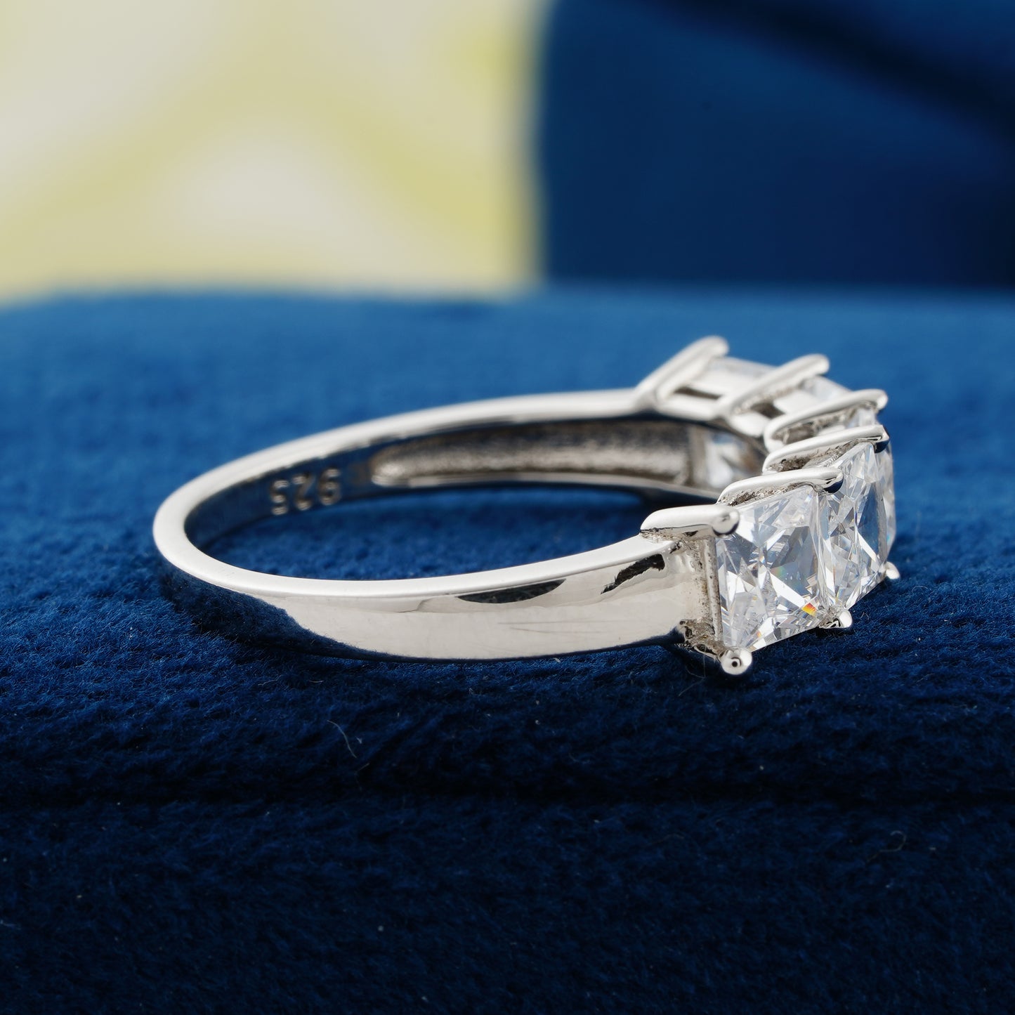 Five-Stone Princess Cut Lab Grown Diamond Wedding Band | NYX Jewel