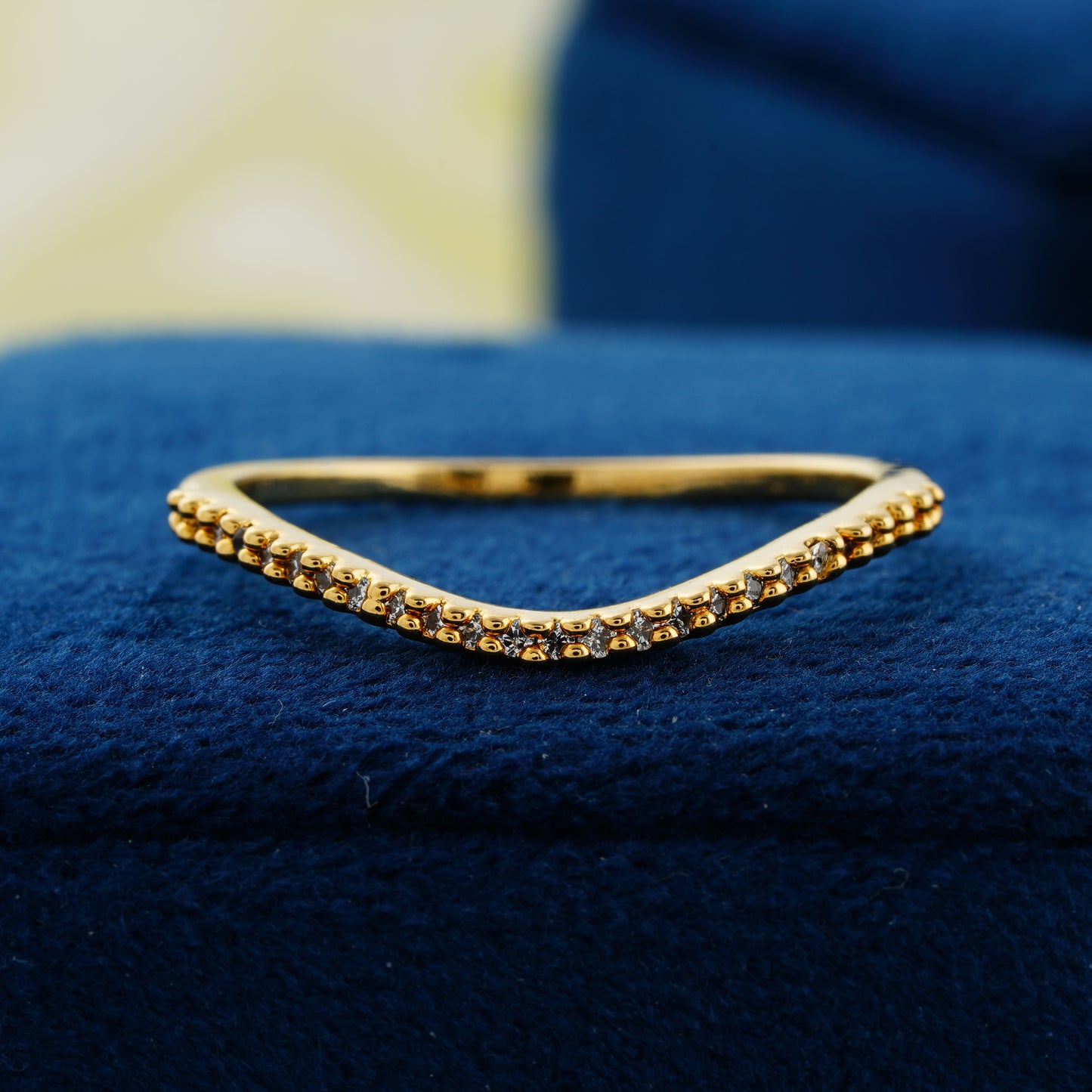 Elegant Chevron Lab Grown Diamond Wedding Band