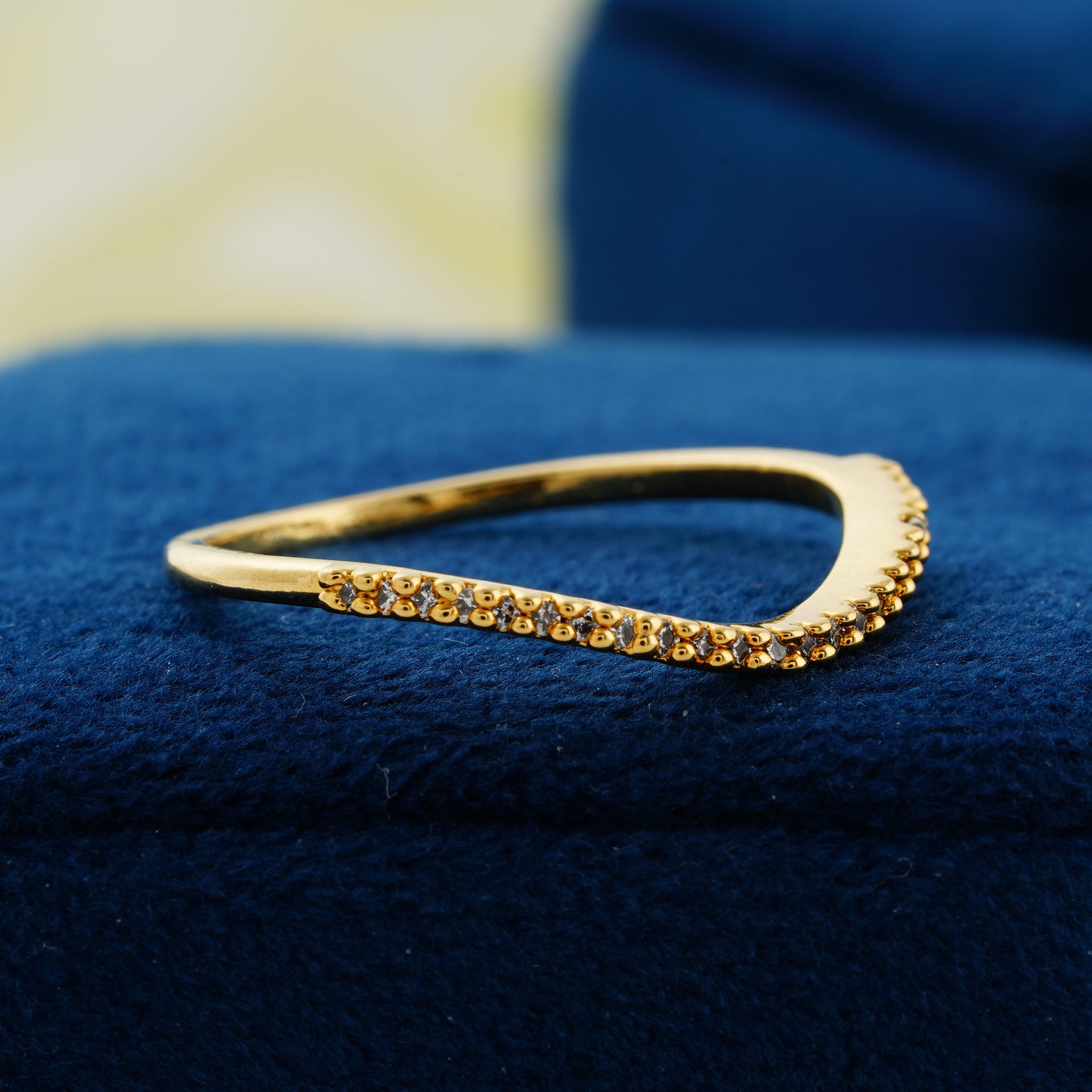 Elegant Chevron Lab Grown Diamond Wedding Band