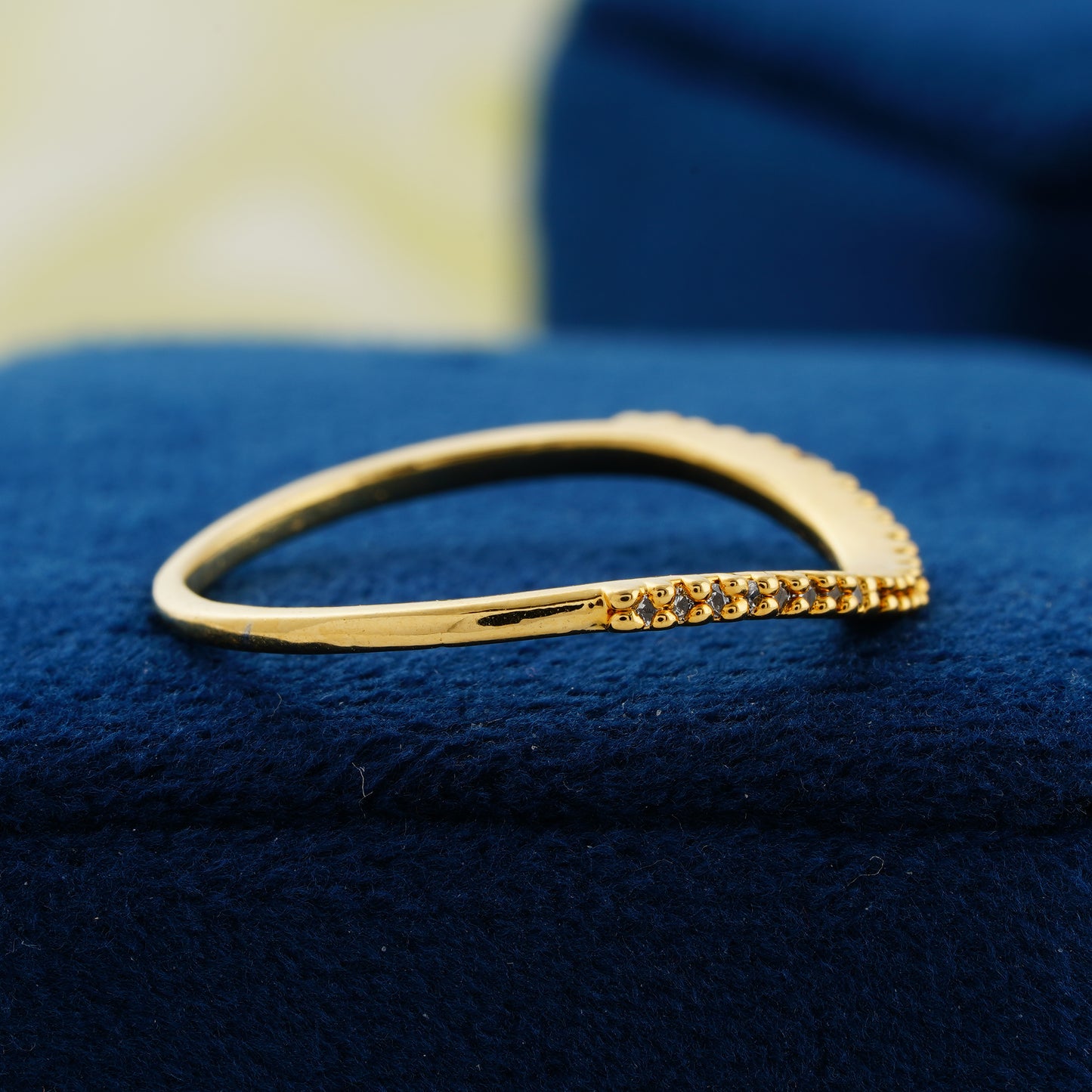 Elegant Chevron Lab Grown Diamond Wedding Band