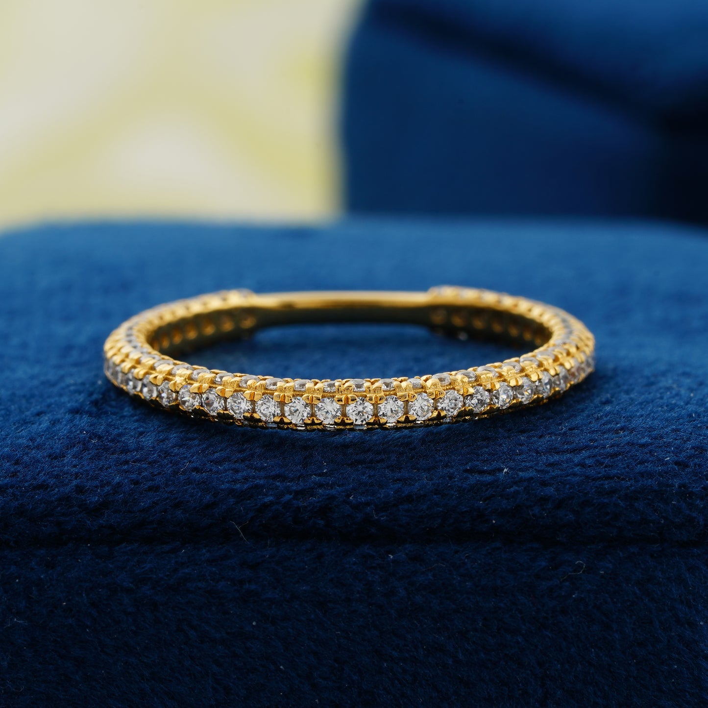 Radiant Dual Pavé Lab Grown Diamond Wedding Band