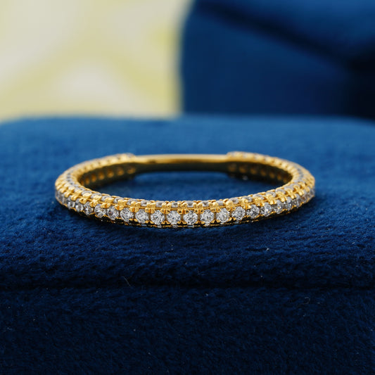 Radiant Dual Pavé Lab Grown Diamond Wedding Band