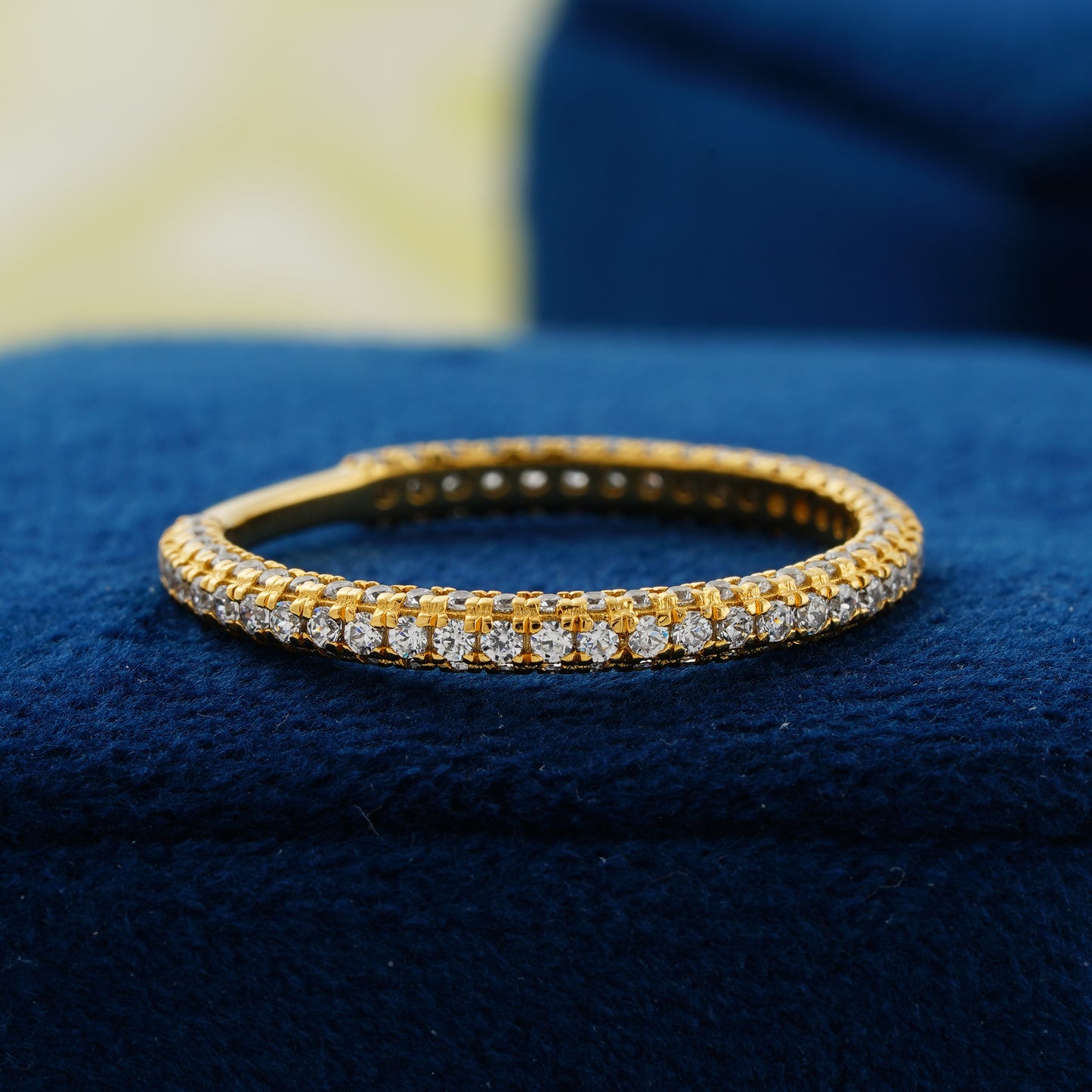 Radiant Dual Pavé Lab Grown Diamond Wedding Band