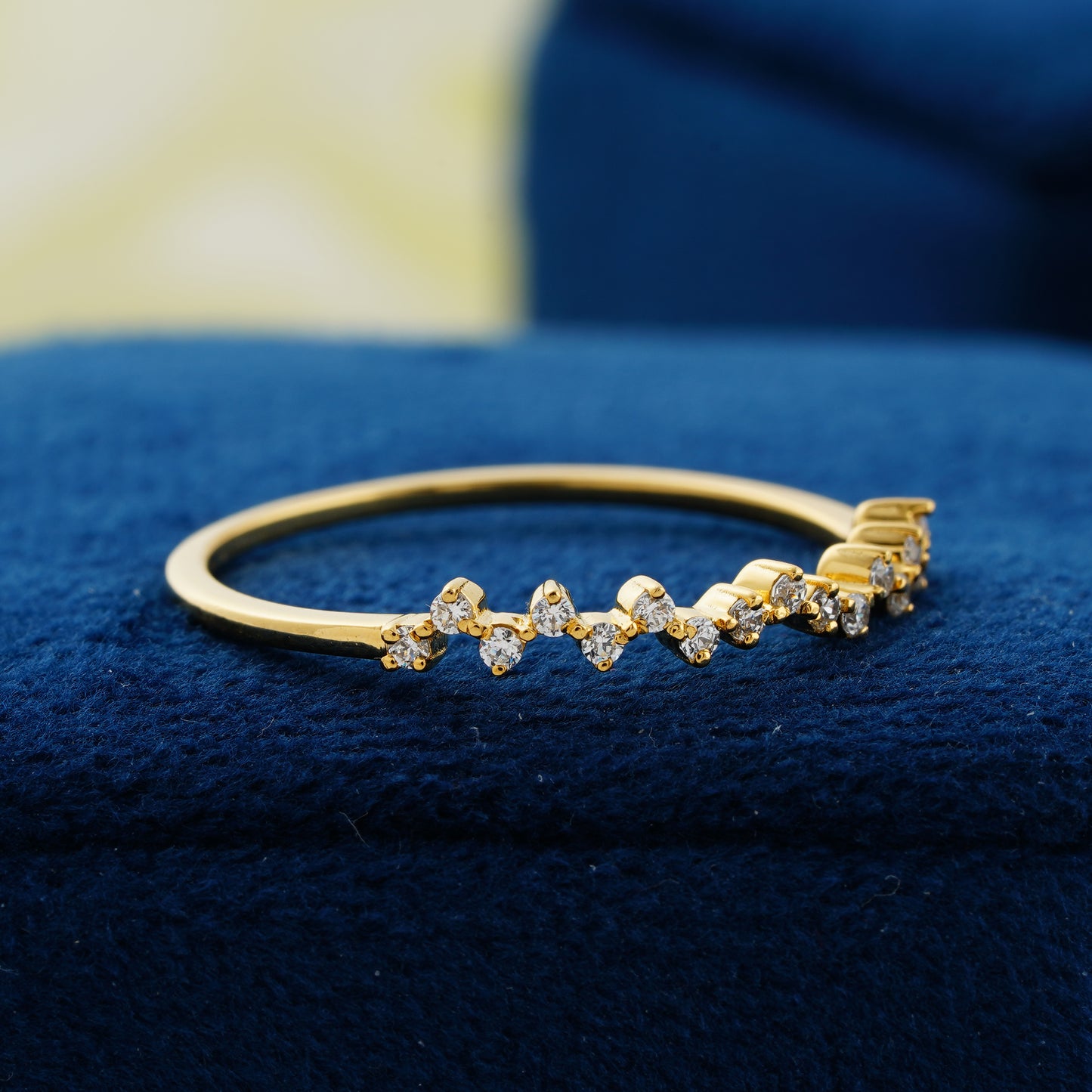 Celestial Crown Scalloped Lab Grown Diamond Wedding Band