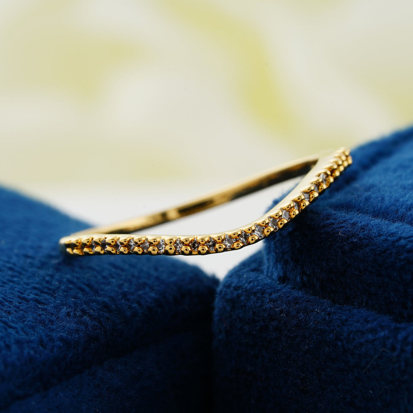 Elegant Chevron Lab Grown Diamond Wedding Band