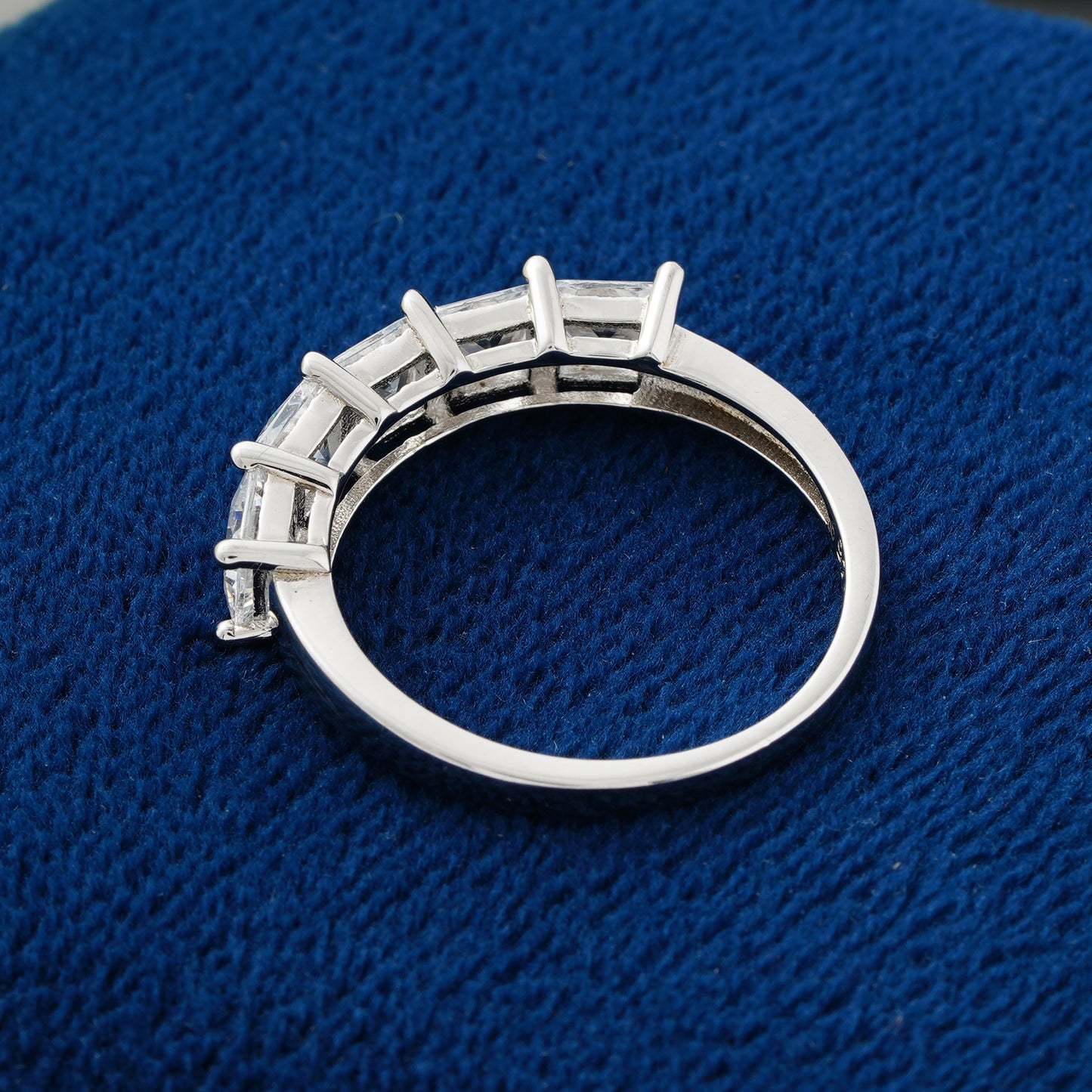 Five-Stone Princess Cut Lab Grown Diamond Wedding Band | NYX Jewel
