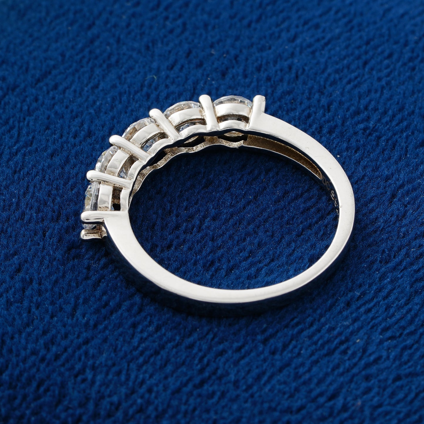 1.10 CT Five-Stone Round Lab Grown Diamond Wedding Band