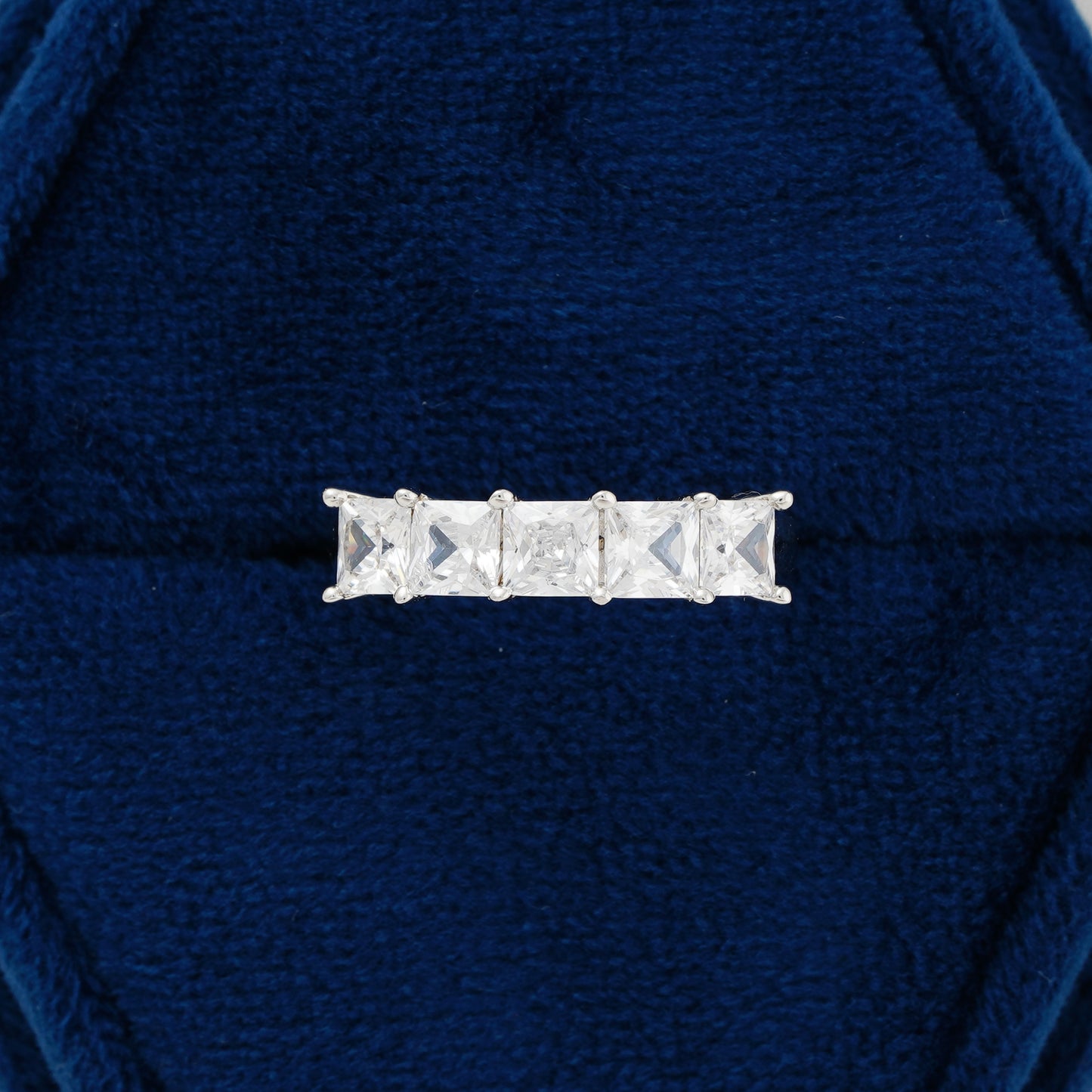 Five-Stone Princess Cut Lab Grown Diamond Wedding Band | NYX Jewel