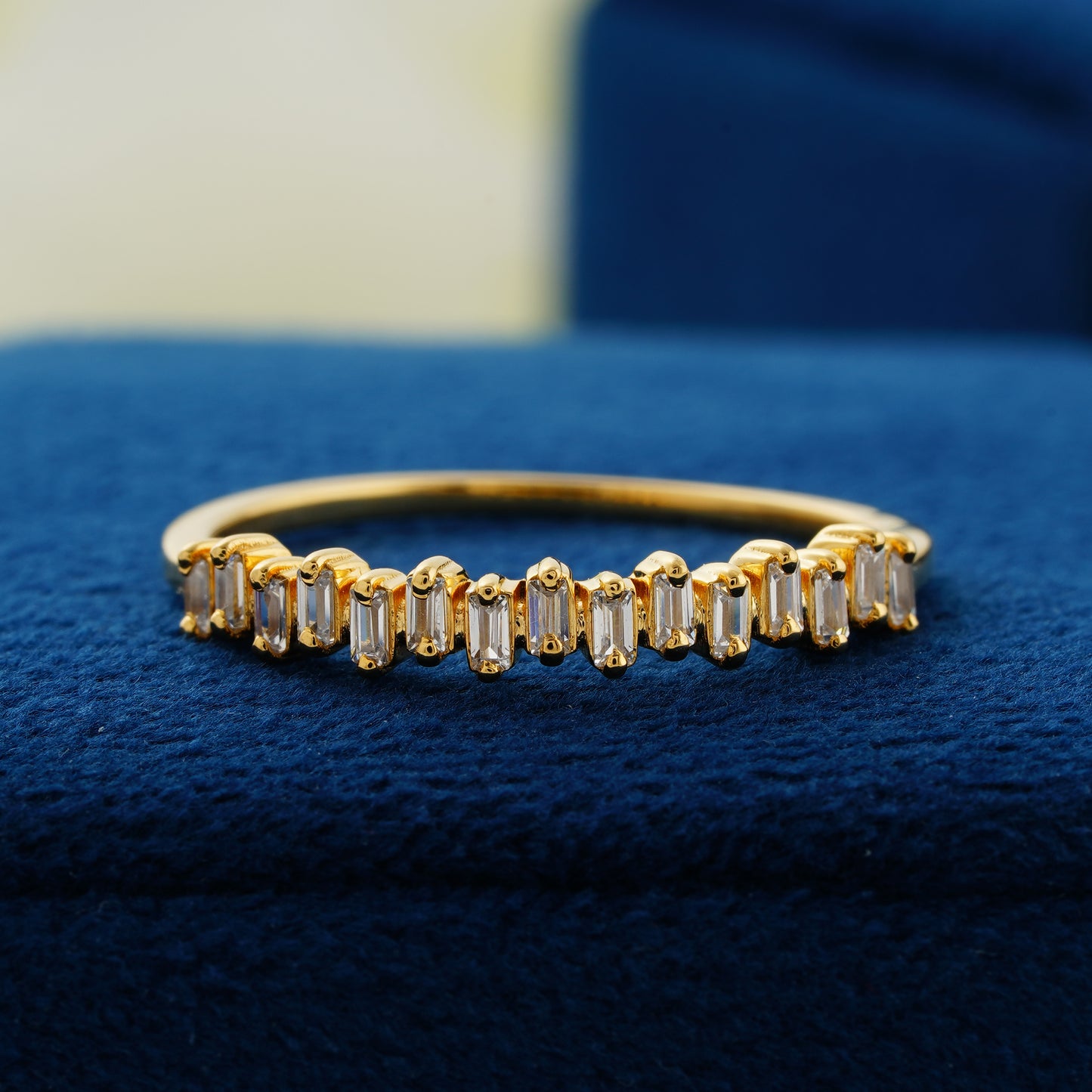 Aurora Beam Baguette Lab Grown Diamond Wedding Band