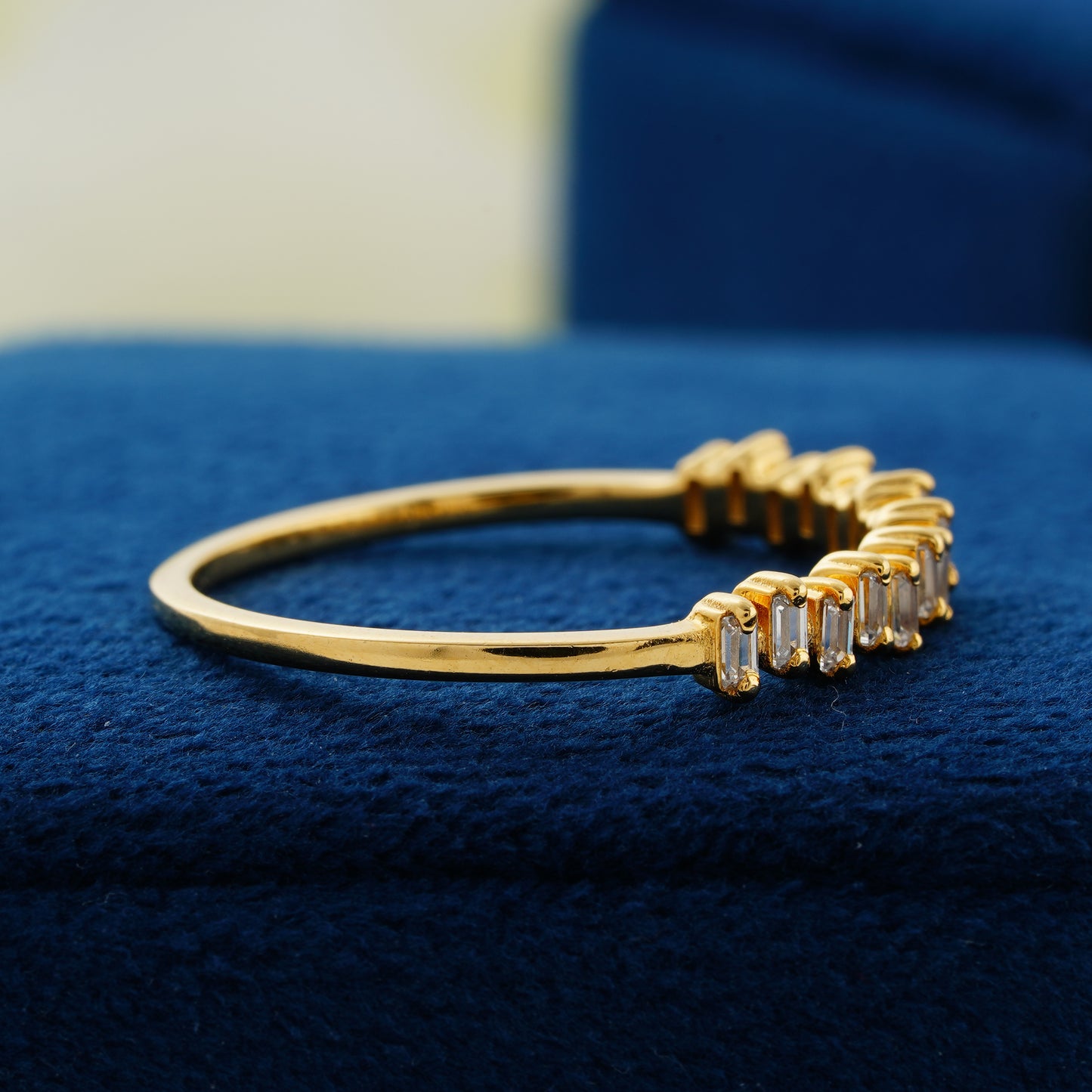 Aurora Beam Baguette Lab Grown Diamond Wedding Band