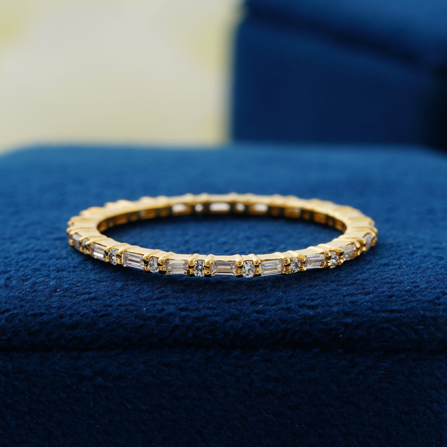 Celeste Harmony Baguette and Round Lab Grown Diamond Wedding Band