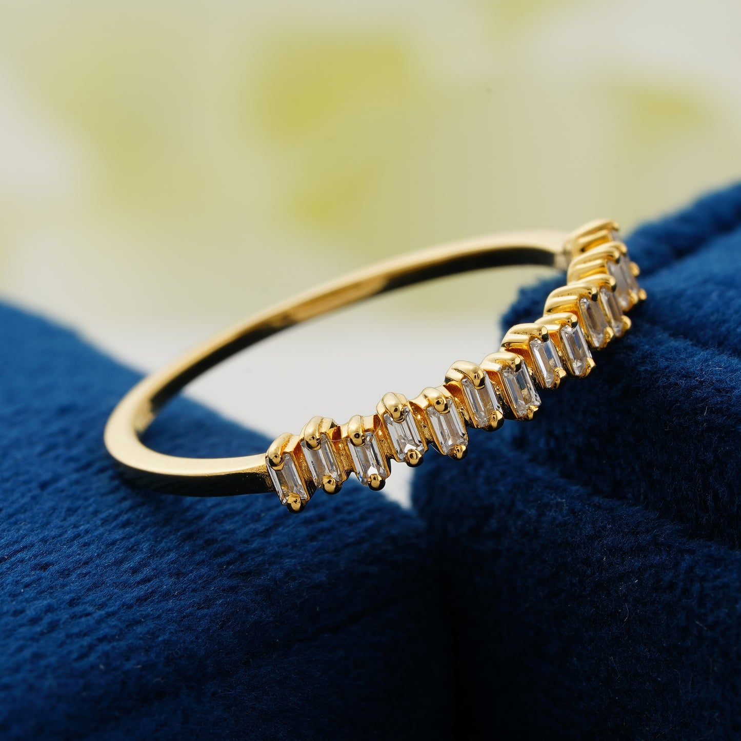 Aurora Beam Baguette Lab Grown Diamond Wedding Band