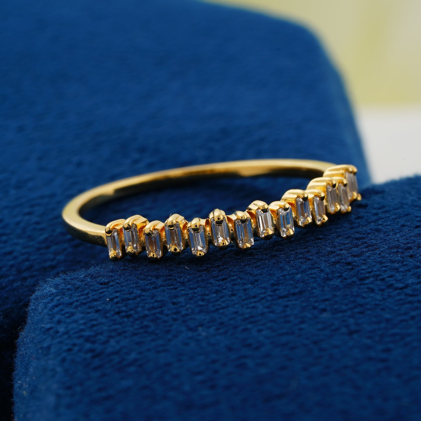 Aurora Beam Baguette Lab Grown Diamond Wedding Band