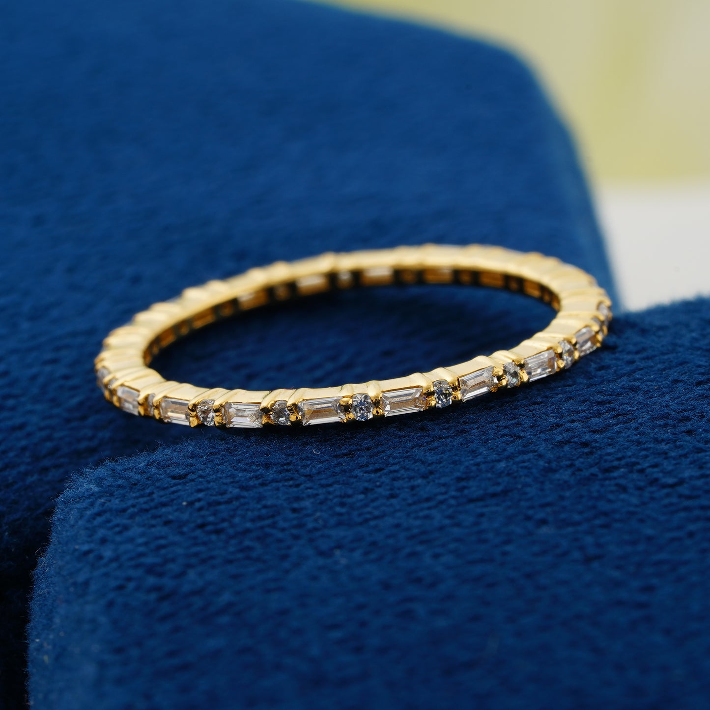 Celeste Harmony Baguette and Round Lab Grown Diamond Wedding Band