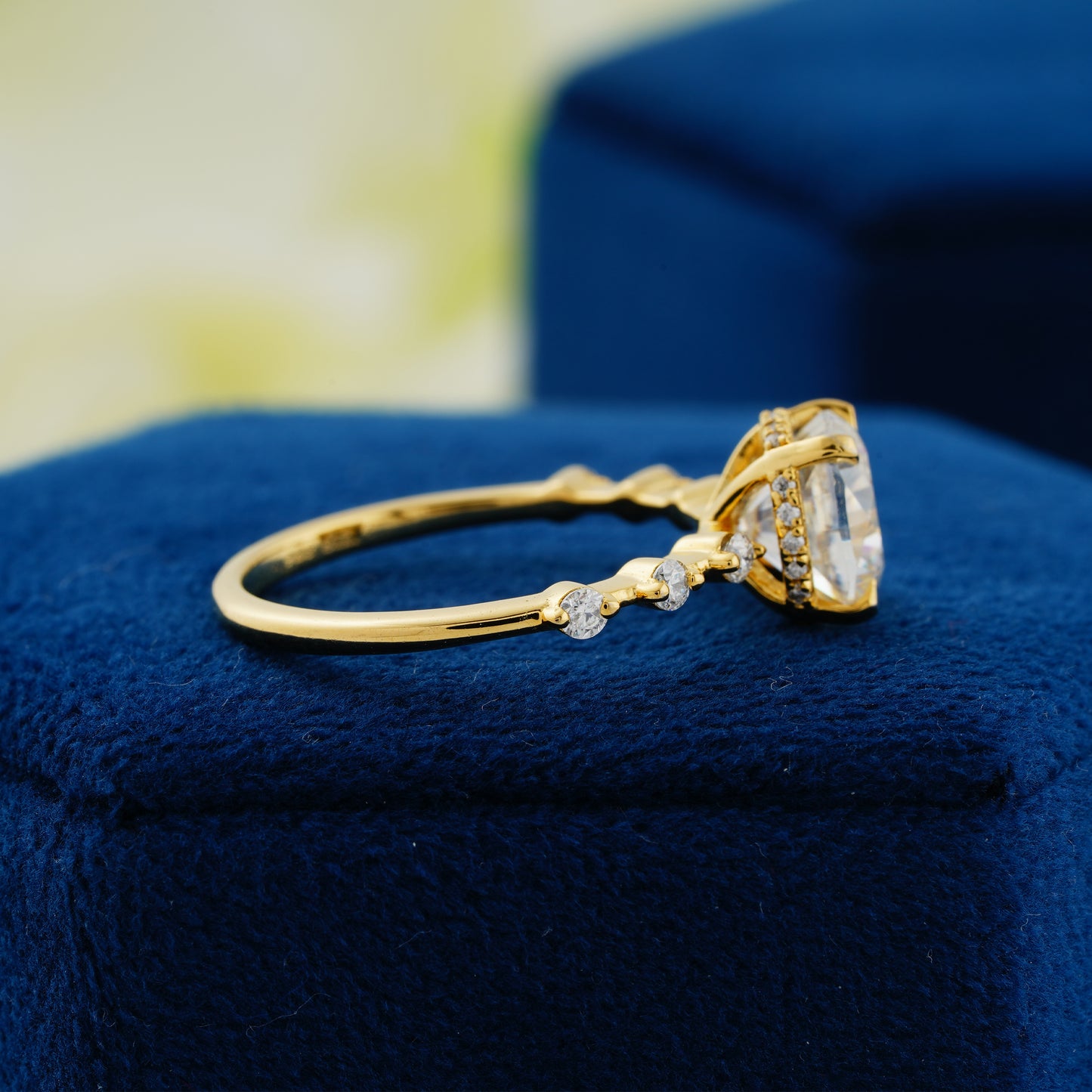 2ct Cushion Cut Lab-Grown Diamond Engagement Ring with Accent Stones | Ethical Luxury