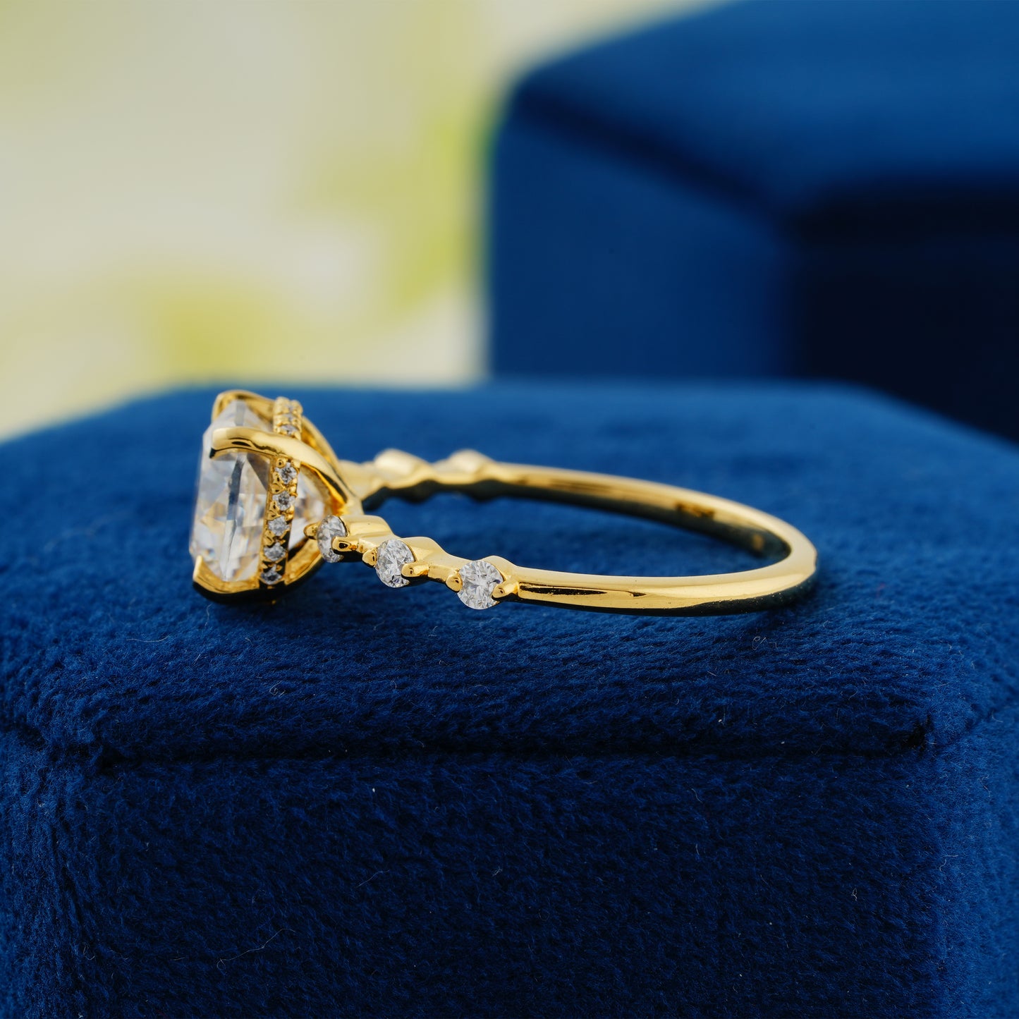 2ct Cushion Cut Lab-Grown Diamond Engagement Ring with Accent Stones | Ethical Luxury
