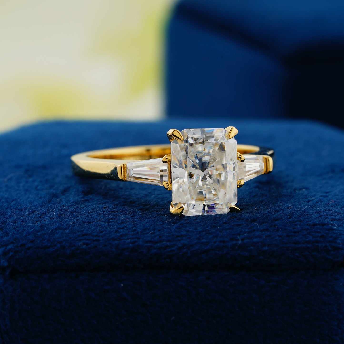 2.3 CT Radiant Cut Lab Grown Diamond Engagement Ring