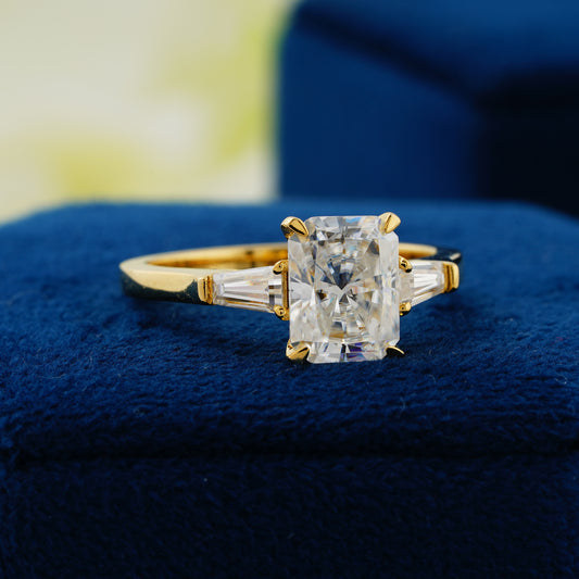 2.3 CT Radiant Cut Lab Grown Diamond Engagement Ring