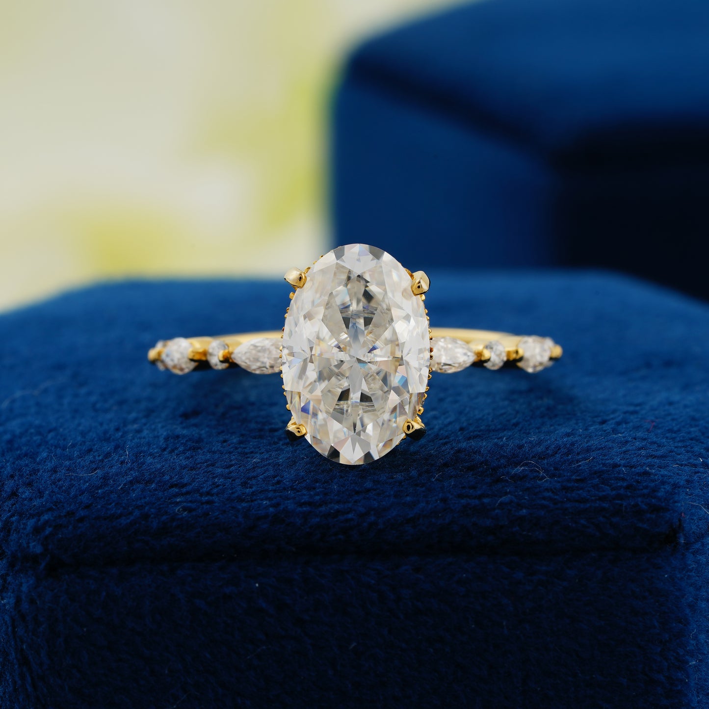 4 CT Oval Cut Lab Grown Diamond Engagement Ring