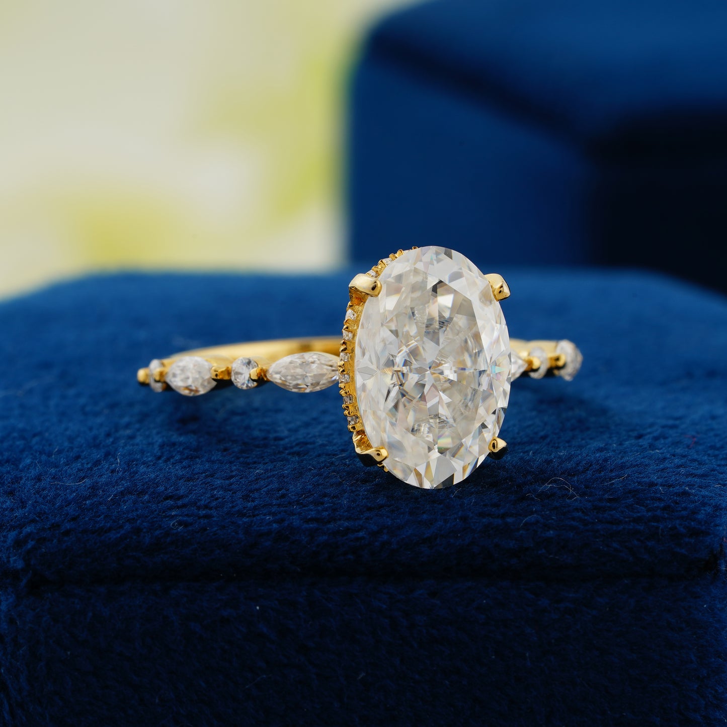 4 CT Oval Cut Lab Grown Diamond Engagement Ring