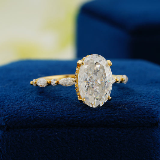 4 CT Oval Cut Lab Grown Diamond Engagement Ring