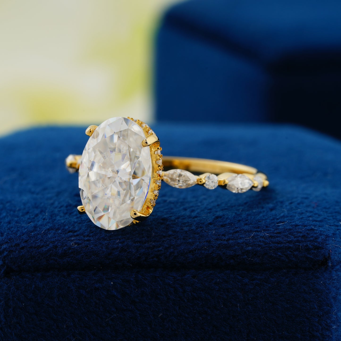 4 CT Oval Cut Lab Grown Diamond Engagement Ring