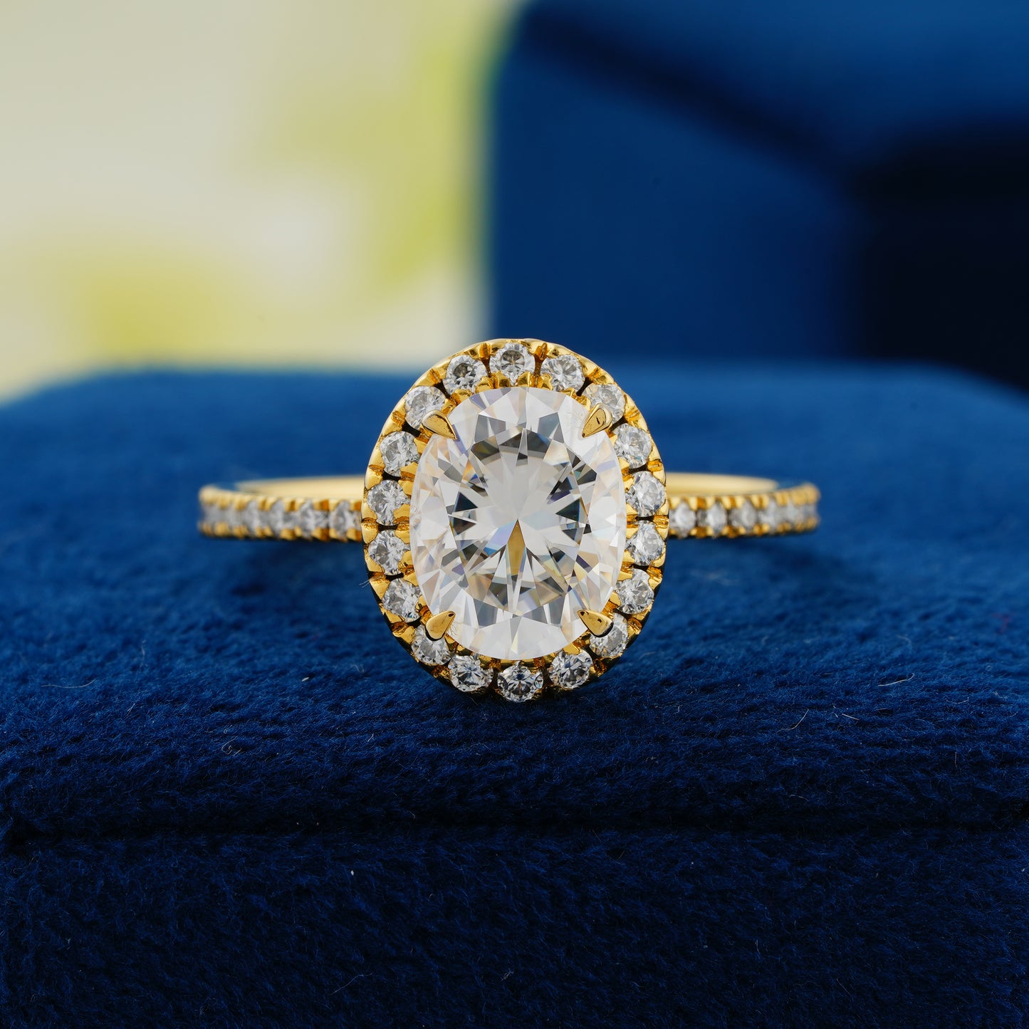 1.91 CT Oval Cut Lab Grown Diamond Halo Engagement Ring