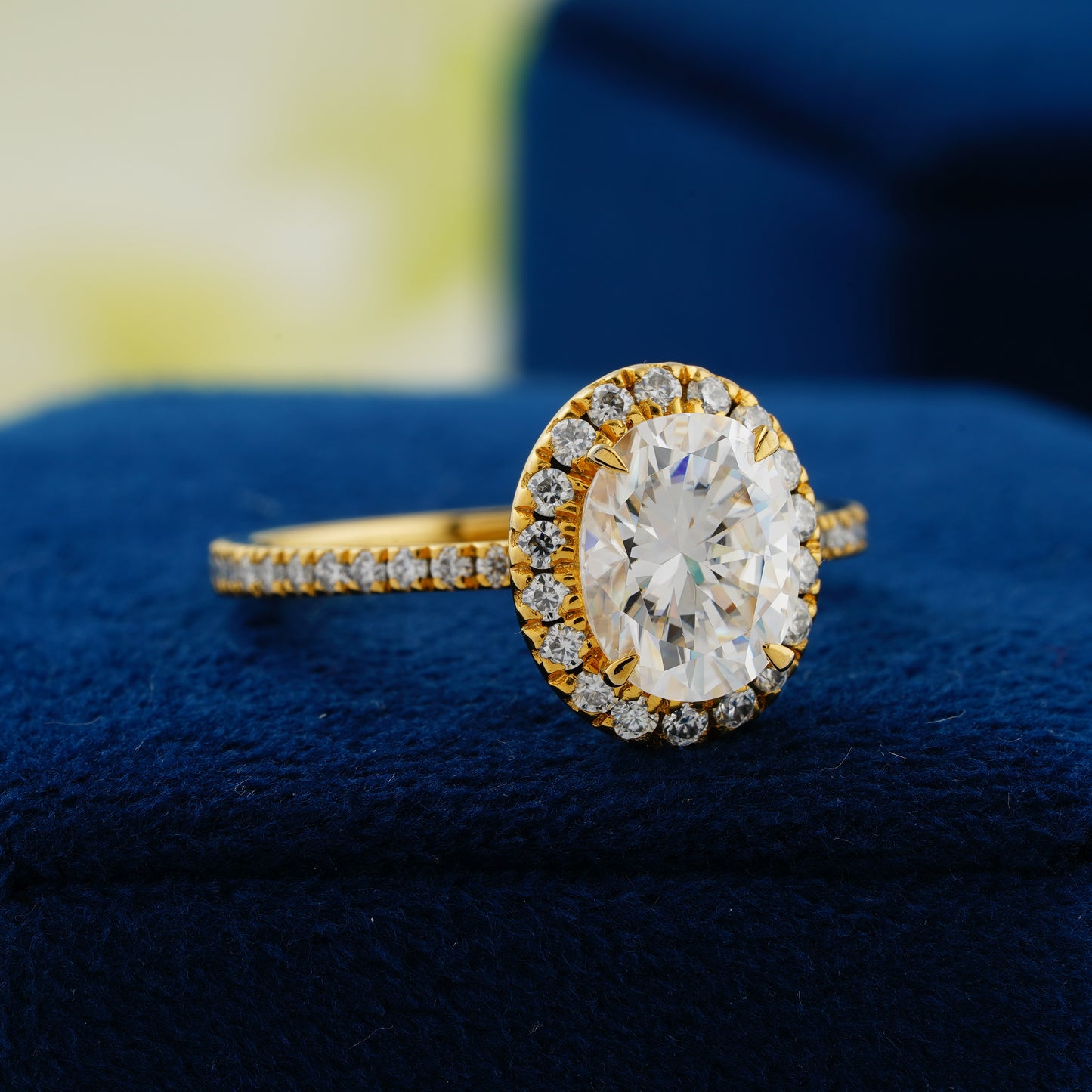 1.91 CT Oval Cut Lab Grown Diamond Halo Engagement Ring