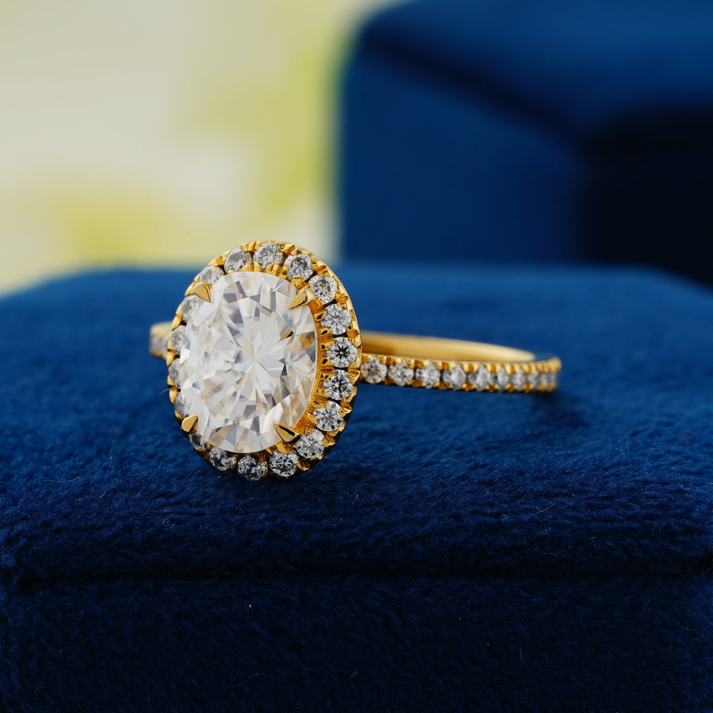 1.91 CT Oval Cut Lab Grown Diamond Halo Engagement Ring