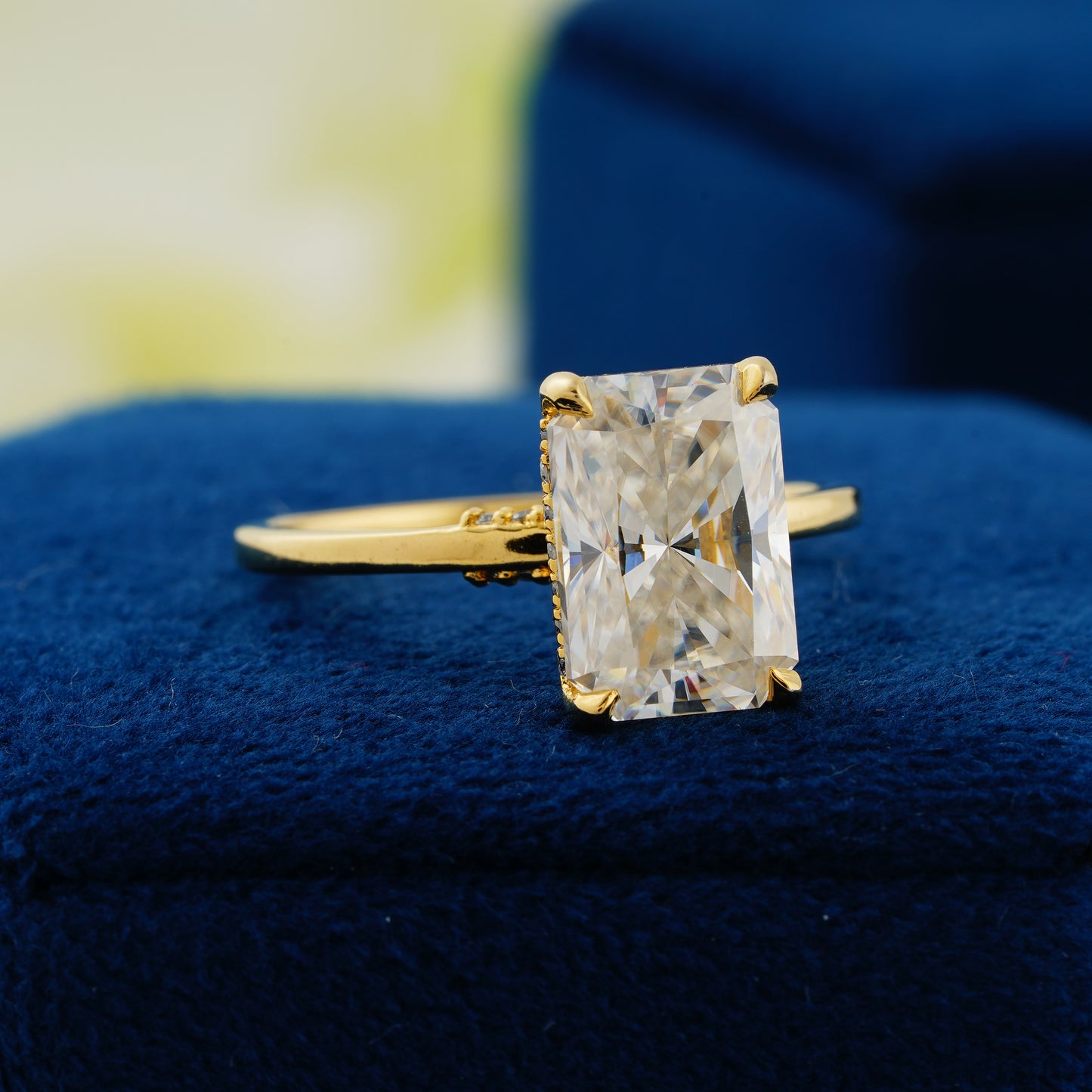 4.15 CT Radiant Cut Lab Grown Diamond Engagement Ring