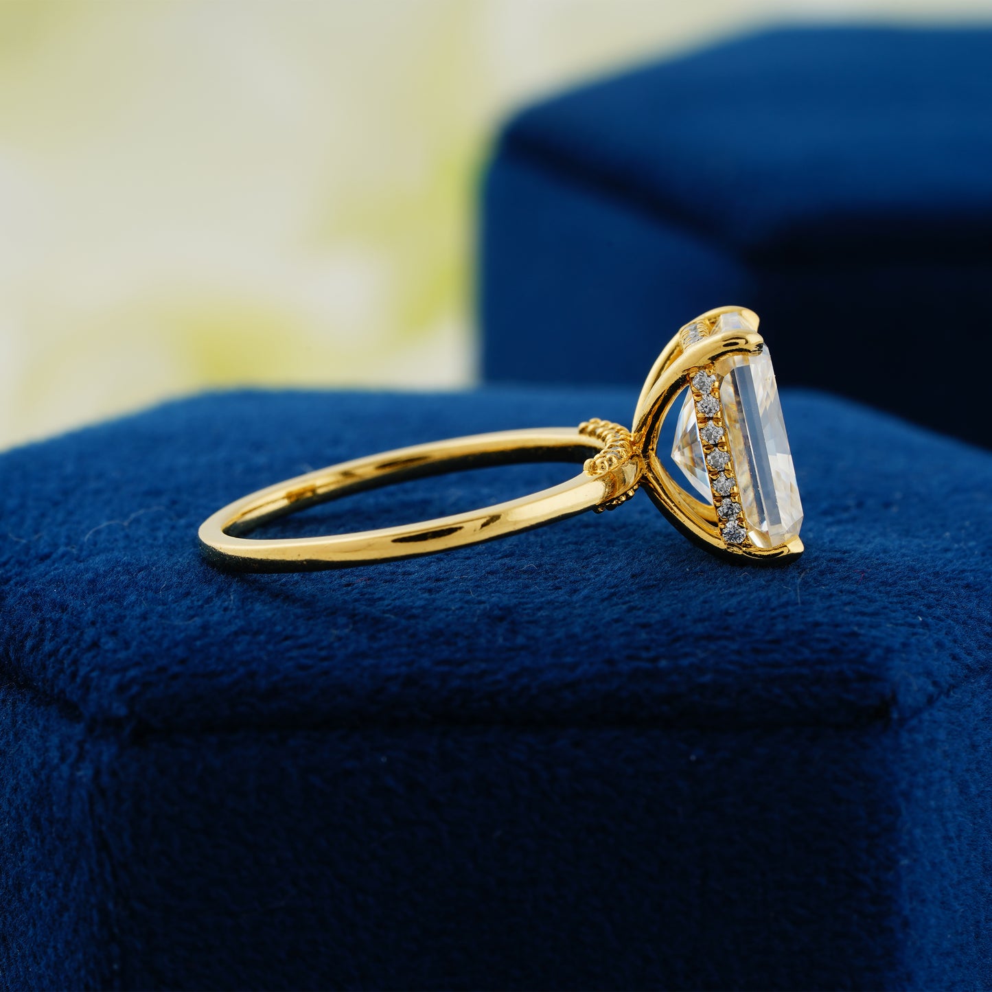 4.15 CT Radiant Cut Lab Grown Diamond Engagement Ring