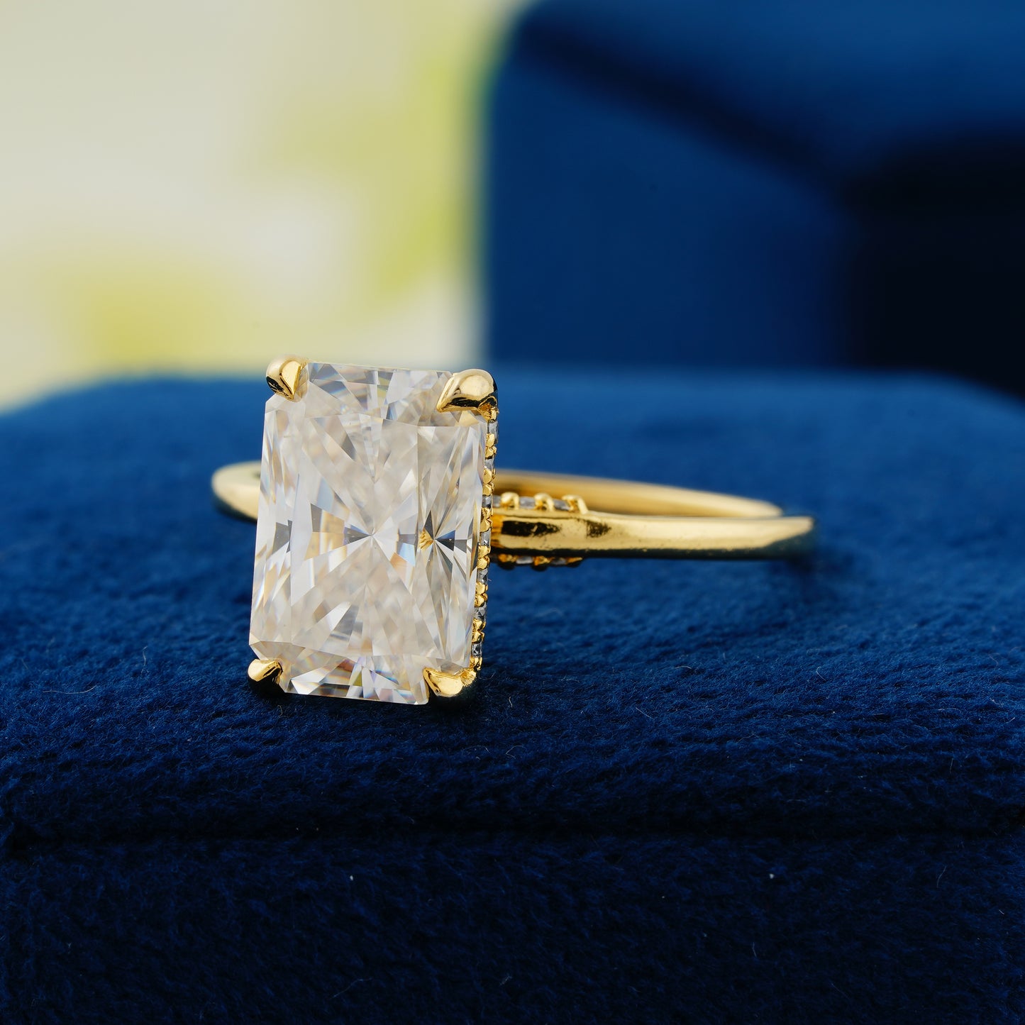 4.15 CT Radiant Cut Lab Grown Diamond Engagement Ring