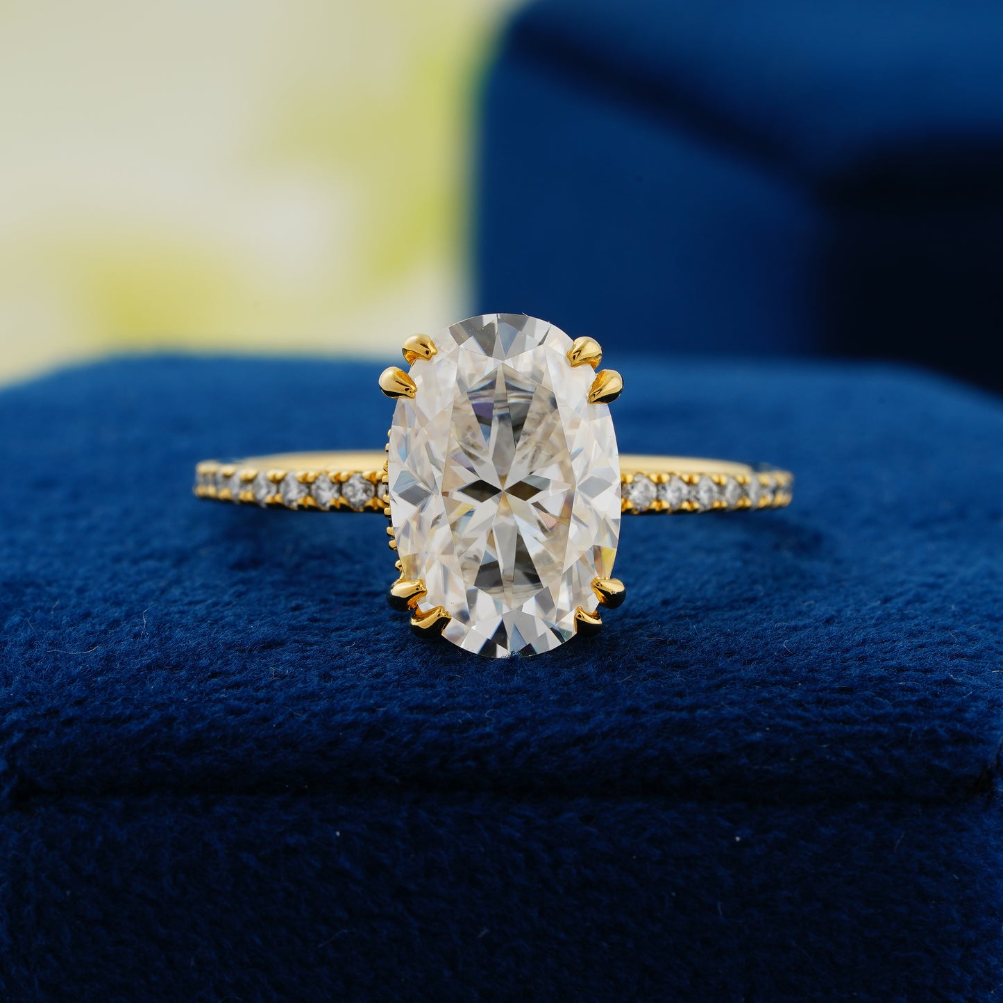 4.00 CT Oval Cut Lab Grown Diamond Engagement Ring