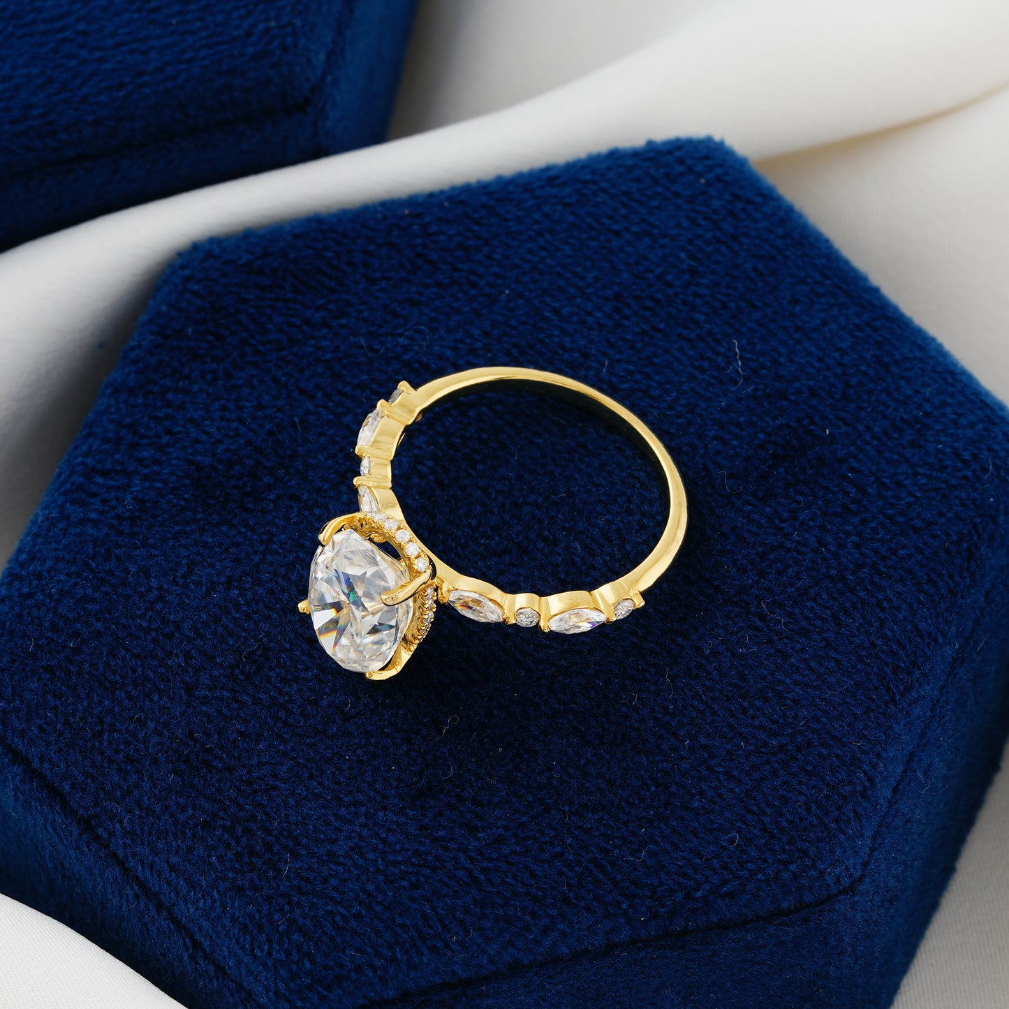 4 CT Oval Cut Lab Grown Diamond Engagement Ring