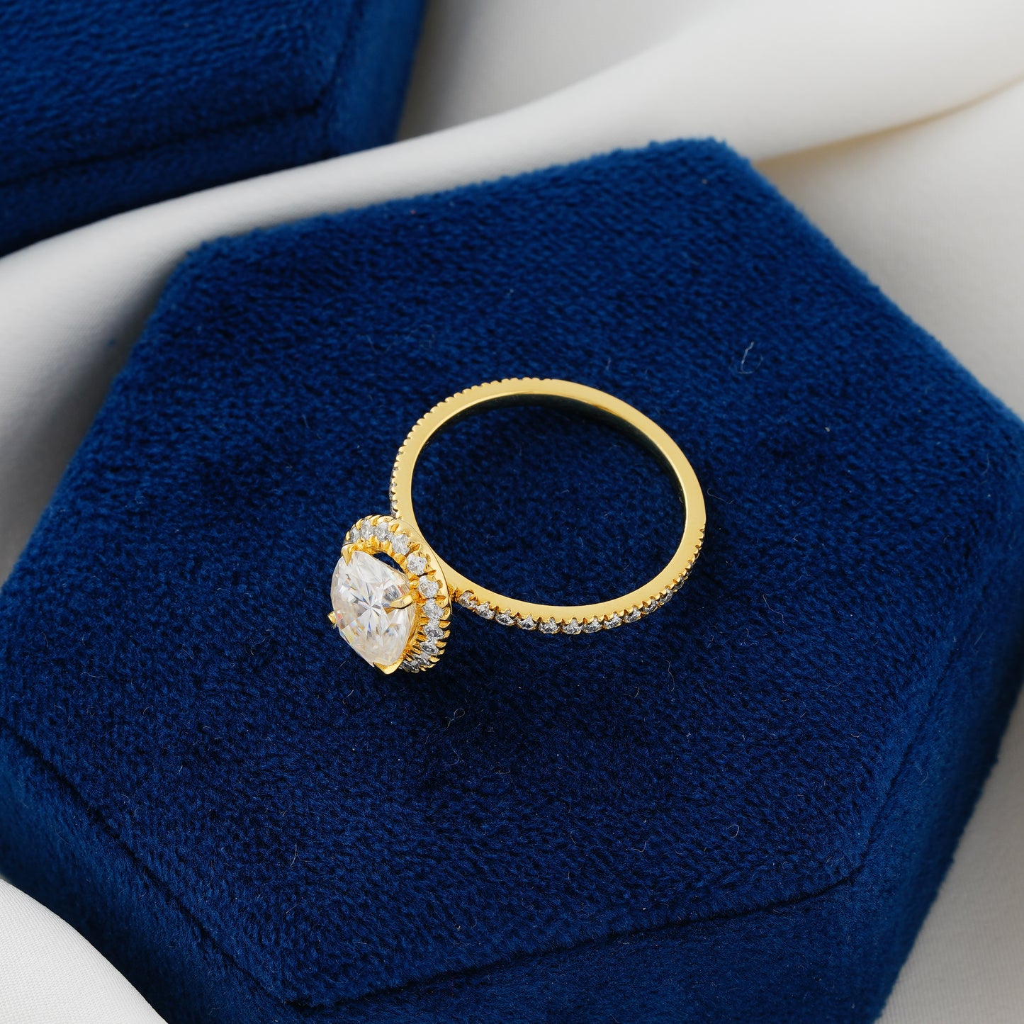 1.91 CT Oval Cut Lab Grown Diamond Halo Engagement Ring