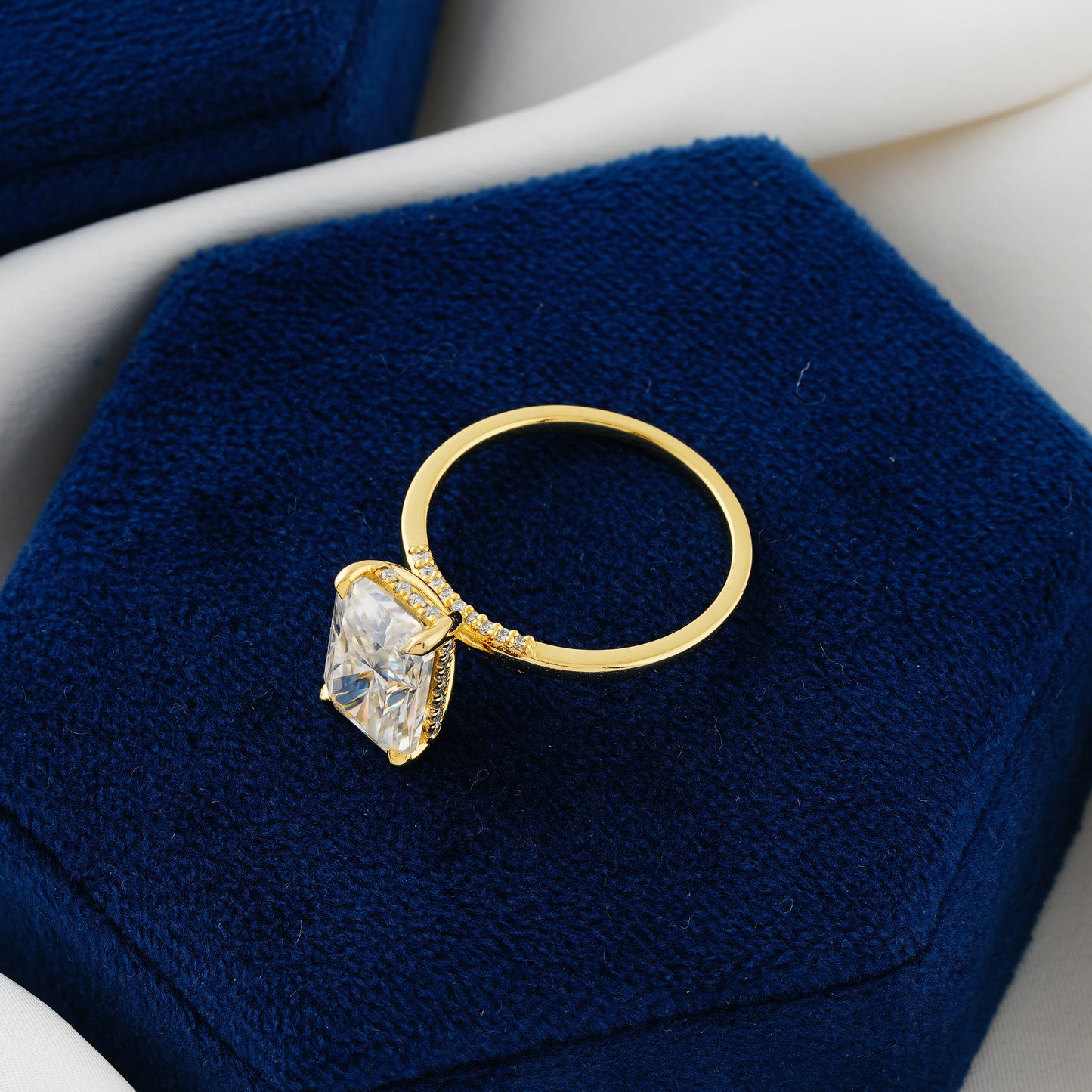 4.15 CT Radiant Cut Lab Grown Diamond Engagement Ring